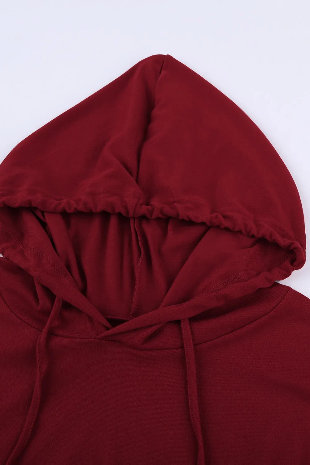 Color Block Plus Size Hoodie Long Sleeve Drawstring Pullover