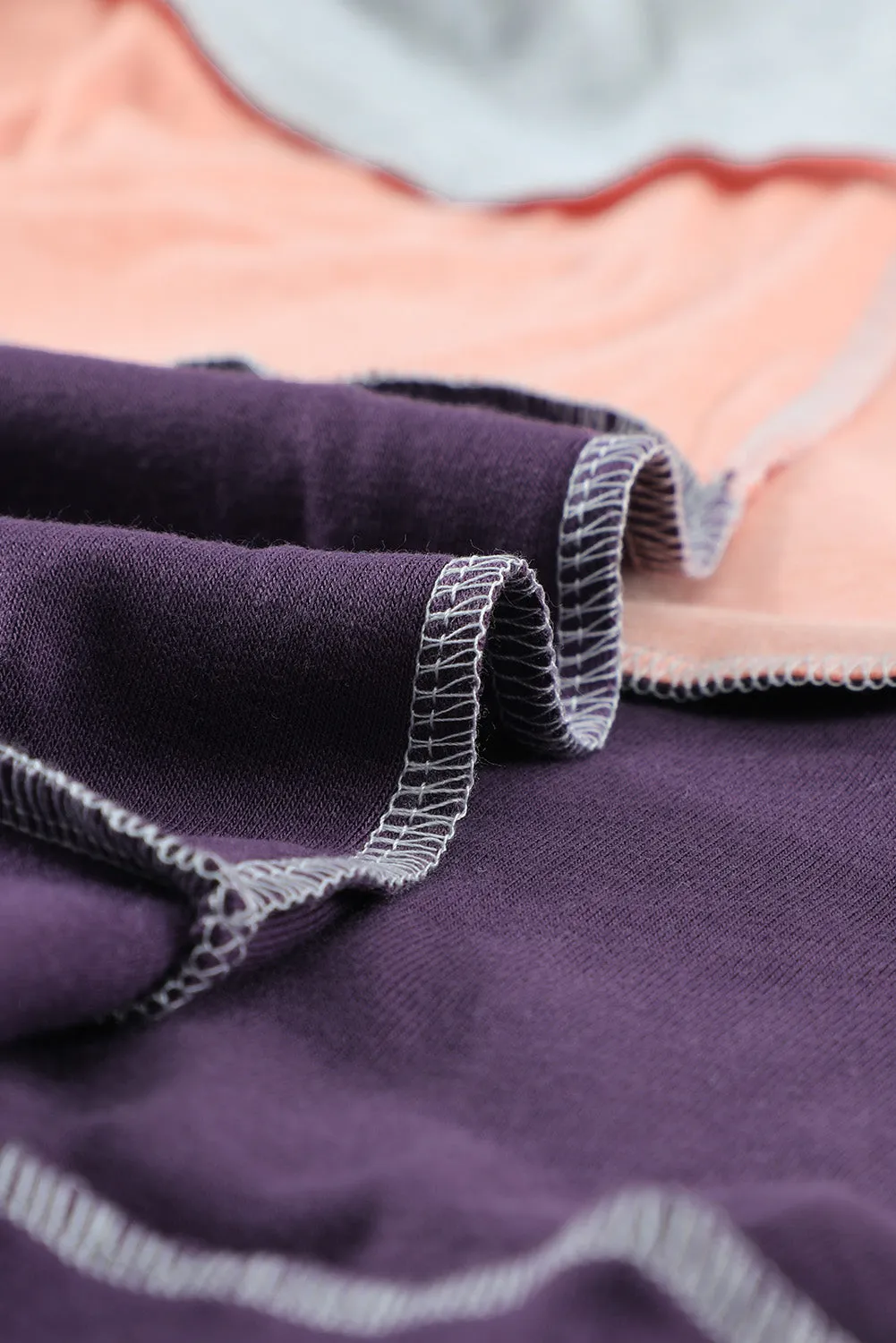 Color Block Plus Size Hoodie Long Sleeve Drawstring Pullover