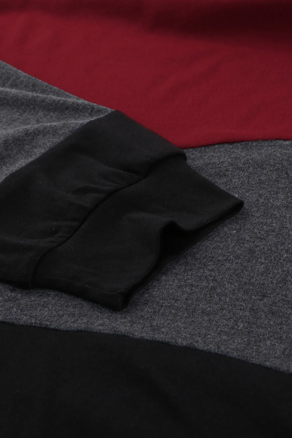 Color Block Plus Size Hoodie Long Sleeve Drawstring Pullover