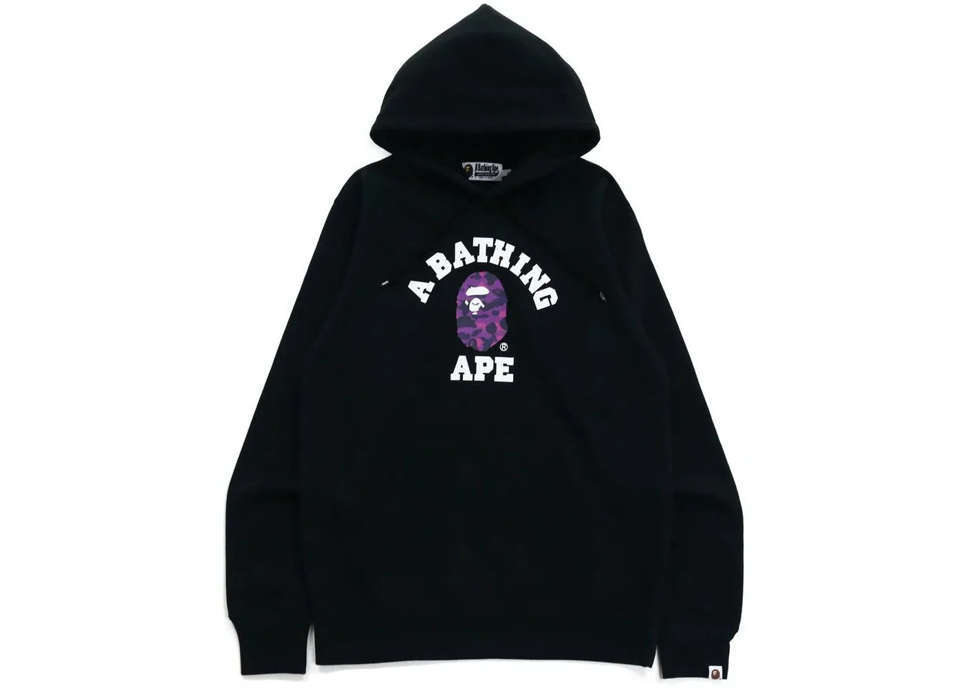 Color Camo College Pullover Hoodie Black/Purple