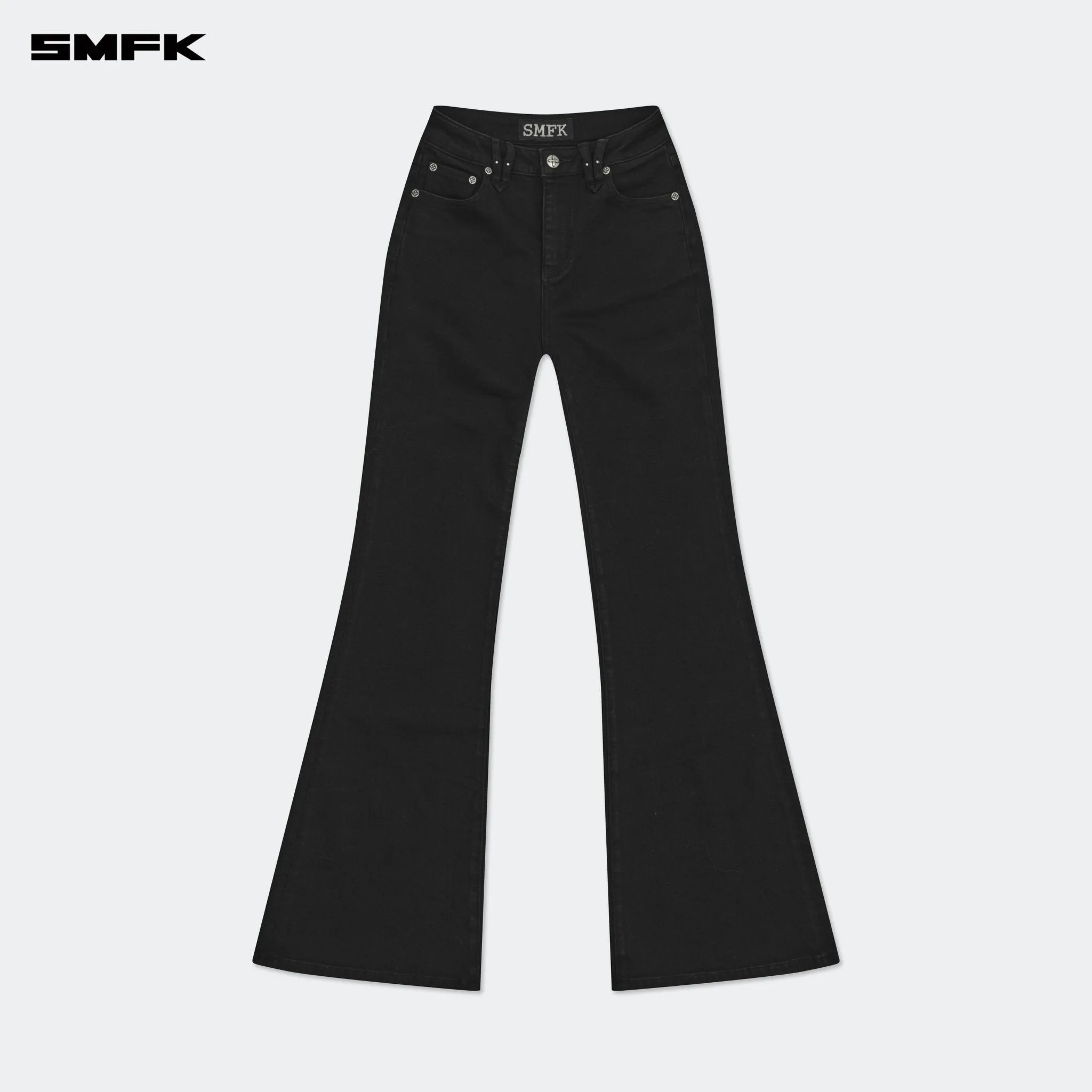 Compass Wild Classic Stretch Flare Jeans In Black