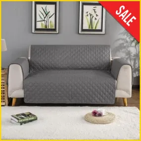 Cotton Quilted Sofa Runner - Sofa Coat (Grey)