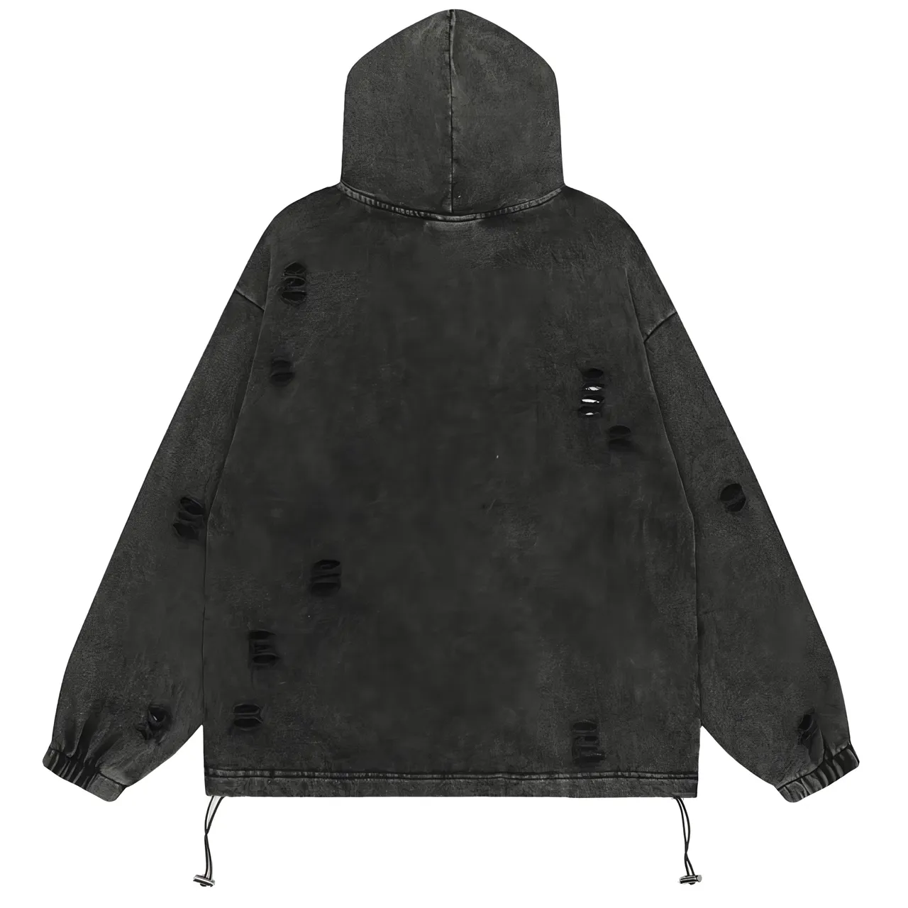 Destroyed Cotton Hoodie with Concept Patch