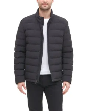 Dkny Mens Puffer Jacket Coat Large Black Solid