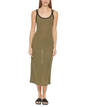 Dkny Women's Double Strap Dress Cover Up Swimsuit Green