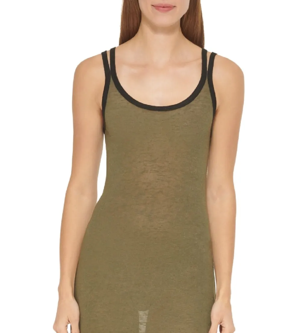 Dkny Women's Double Strap Dress Cover Up Swimsuit Green