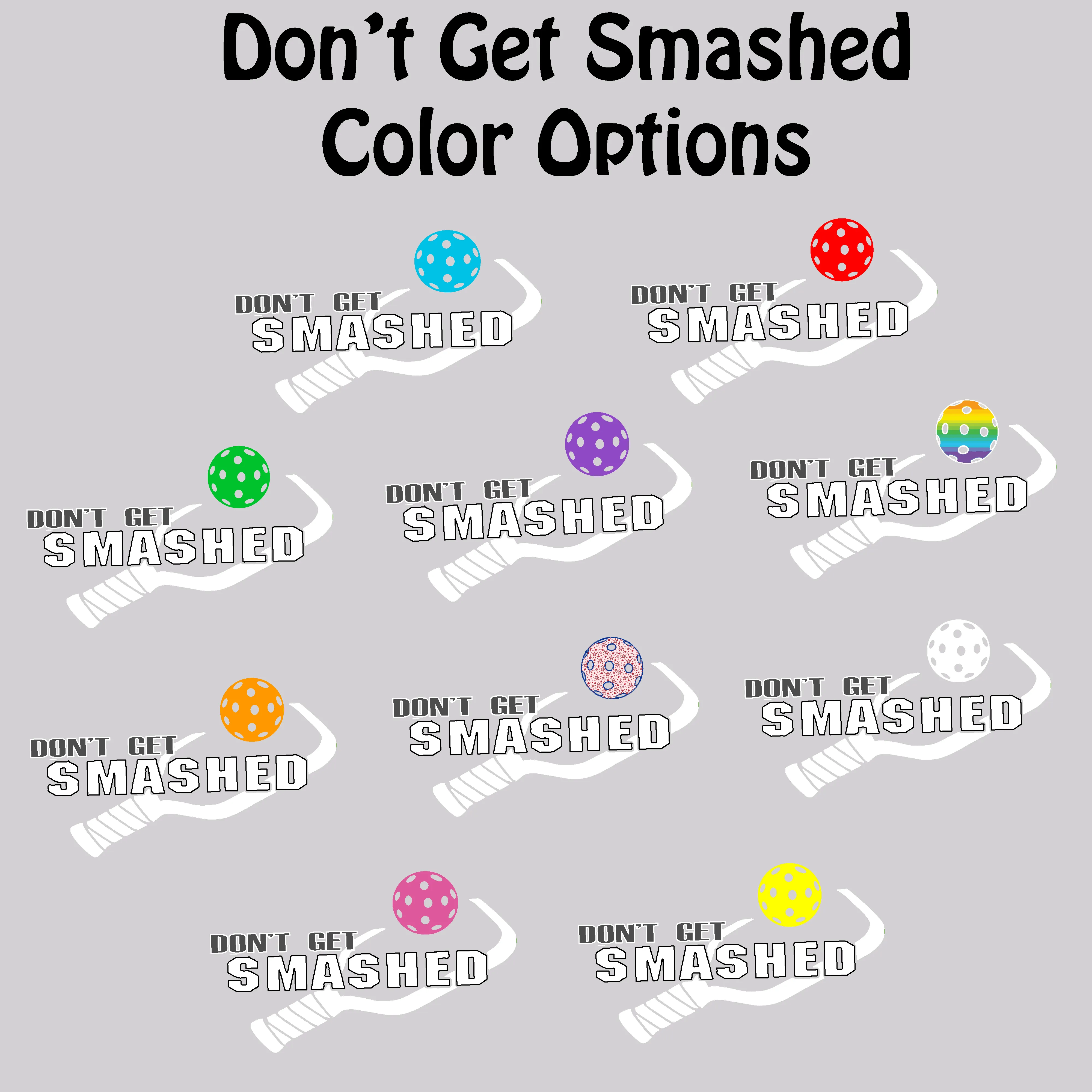 Don't Get Smashed (Pickleball Color Purple White Yellow) | Women's 1/4 Zip Pullover Athletic Shirt | 100% Polyester