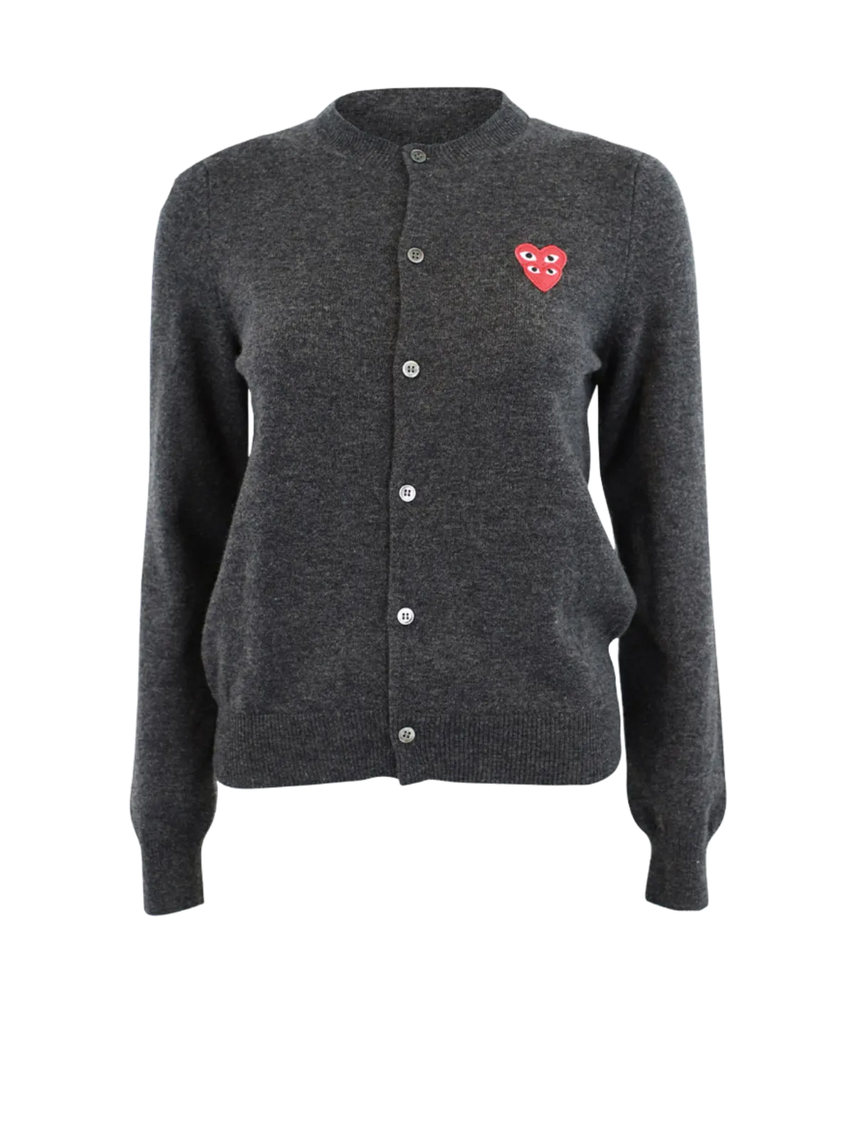 Double Eye Heart Cardigan - Dark Grey