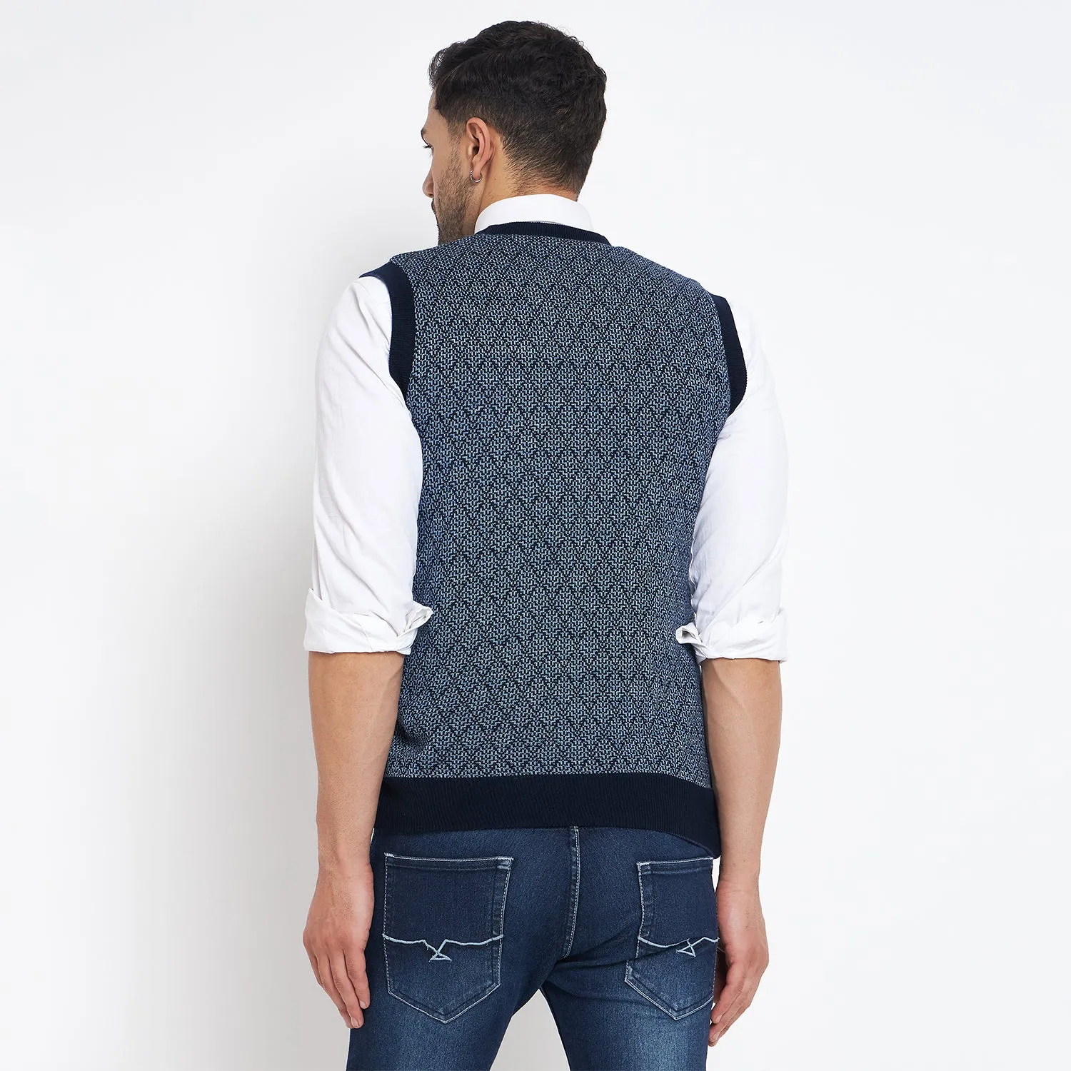 Duke Stardust Men Sleeveless V Neck Reversible Sweater (SDS2174)