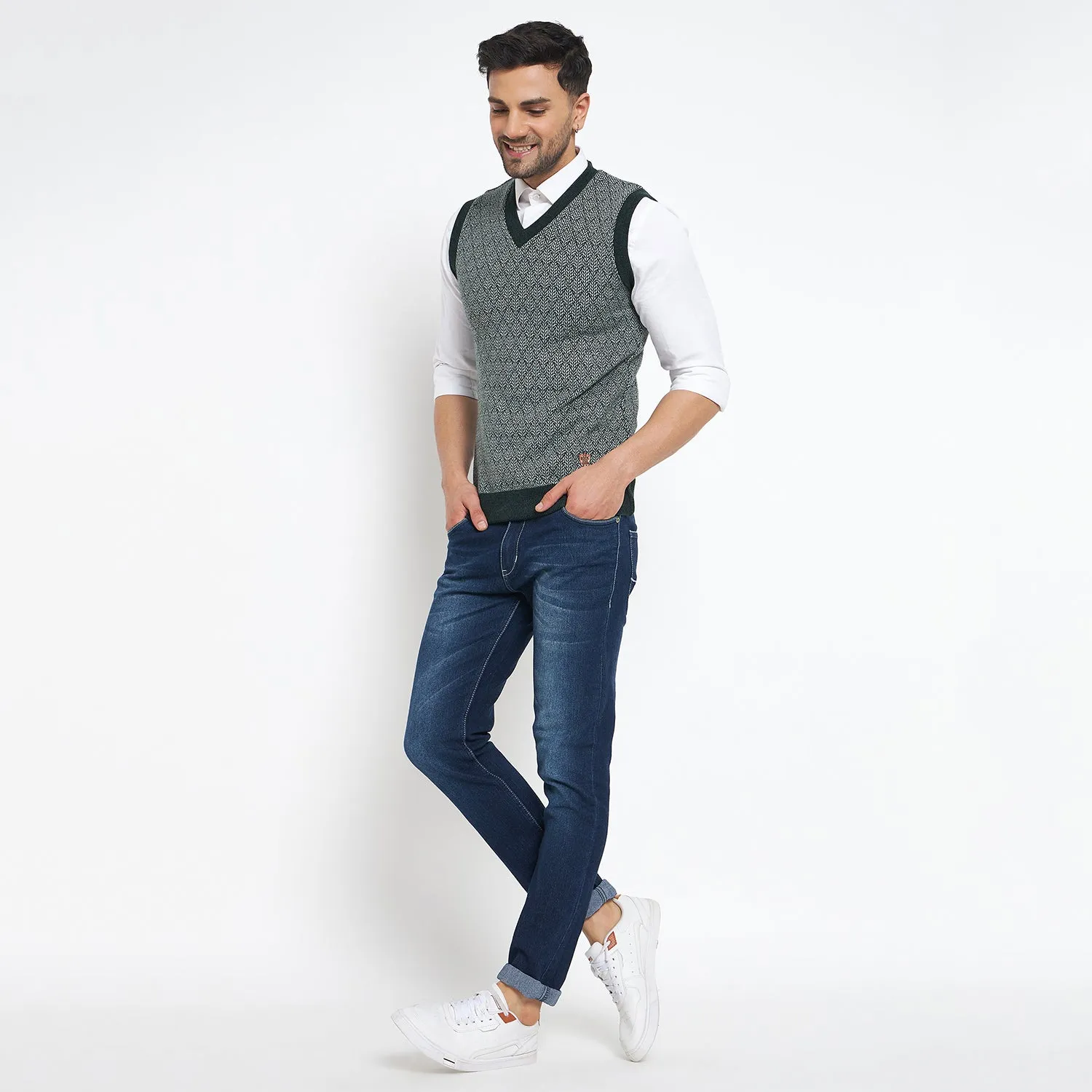 Duke Stardust Men Sleeveless V Neck Reversible Sweater (SDS2174)