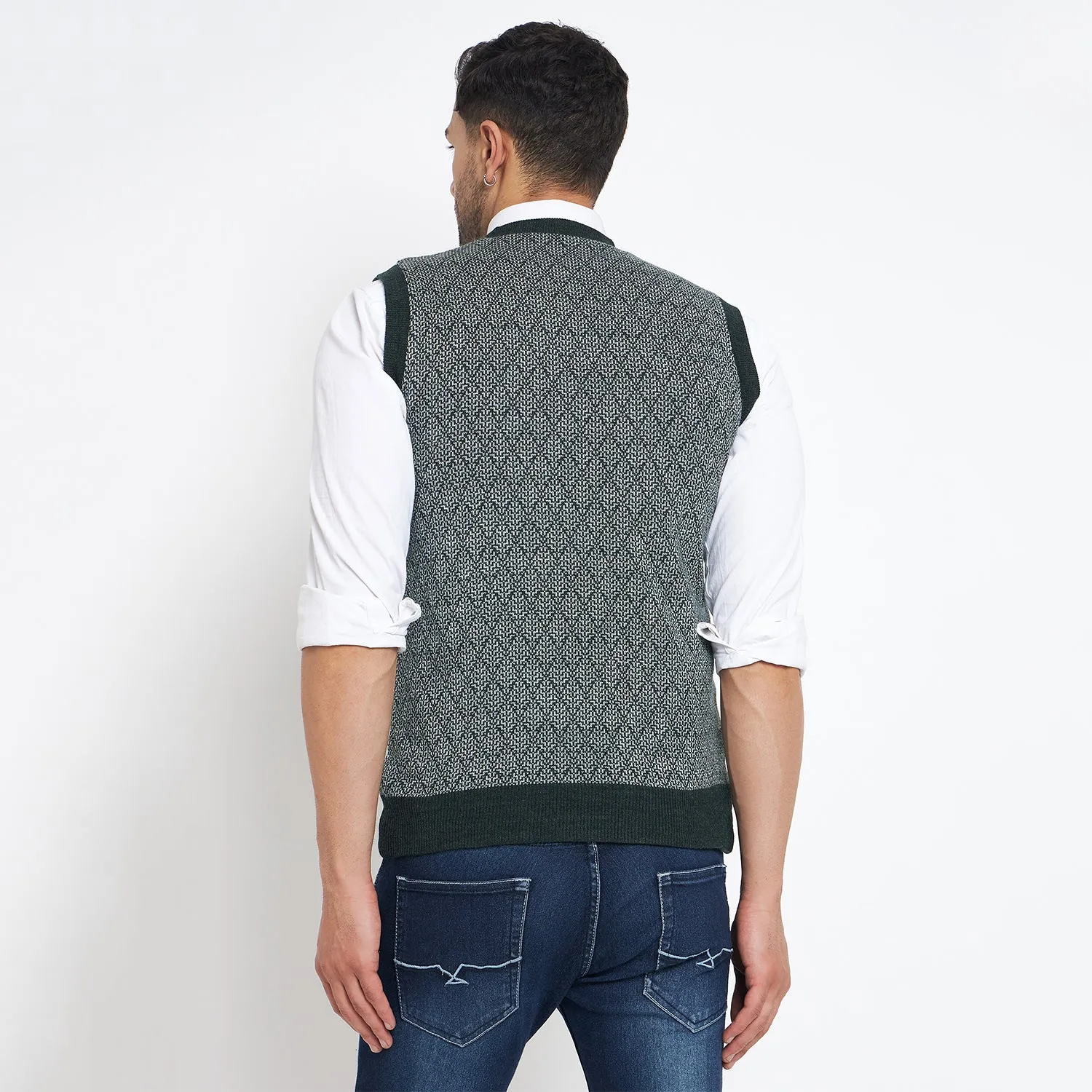 Duke Stardust Men Sleeveless V Neck Reversible Sweater (SDS2174)