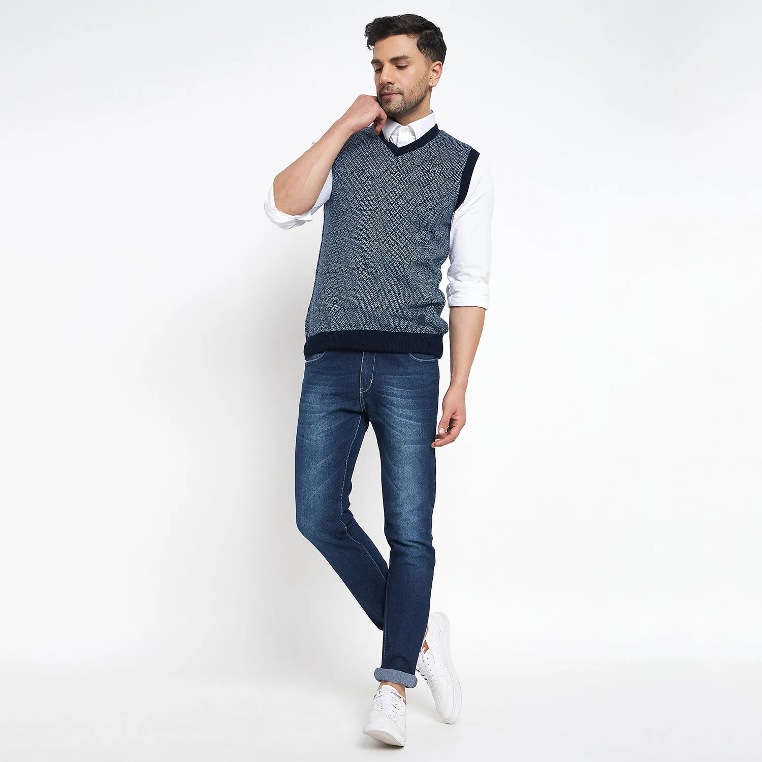 Duke Stardust Men Sleeveless V Neck Reversible Sweater (SDS2174)