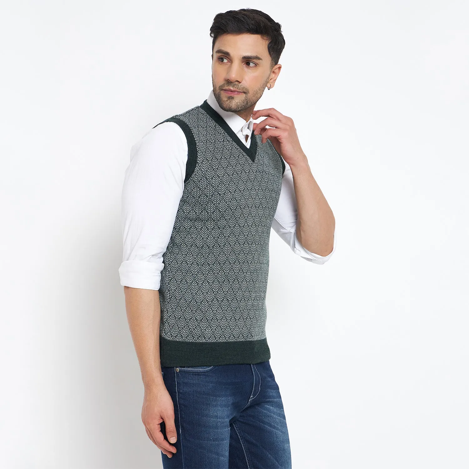 Duke Stardust Men Sleeveless V Neck Reversible Sweater (SDS2174)