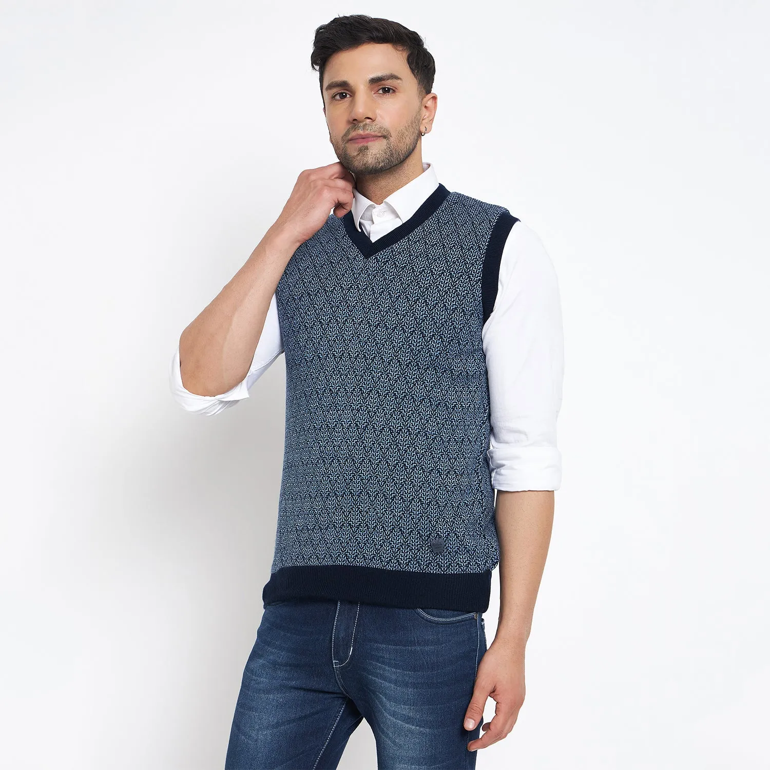 Duke Stardust Men Sleeveless V Neck Reversible Sweater (SDS2174)
