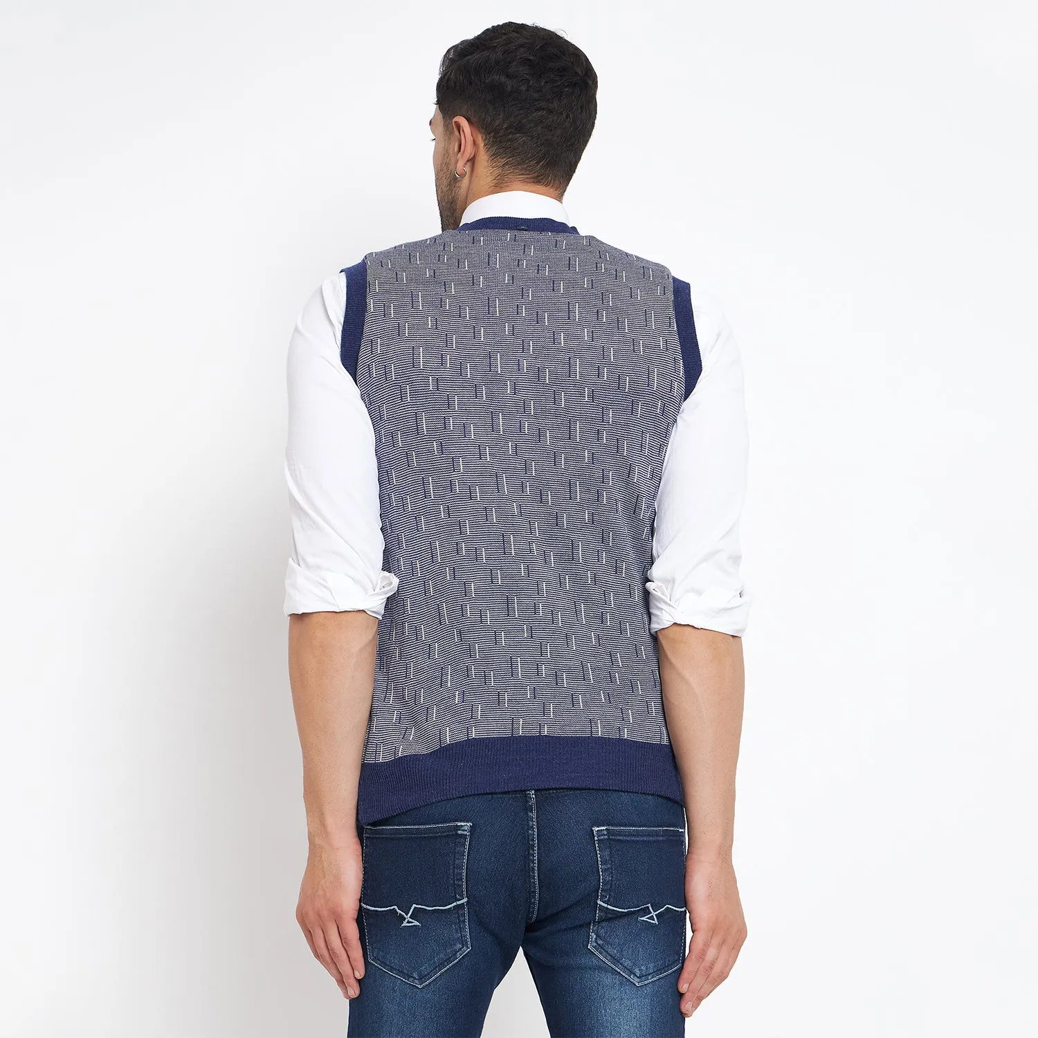 Duke Stardust Men Sleeveless V Neck Reversible Sweater (SDS2174)