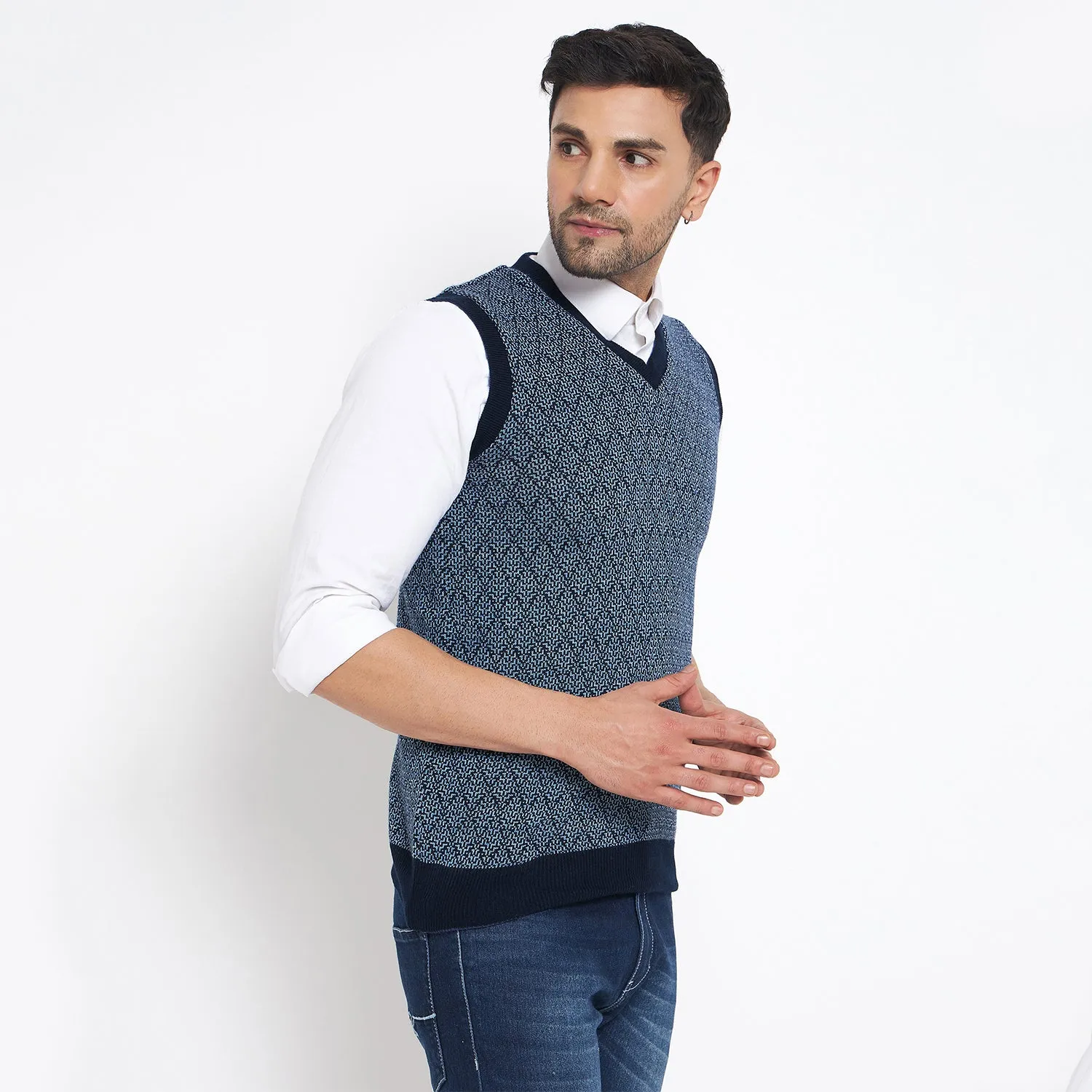 Duke Stardust Men Sleeveless V Neck Reversible Sweater (SDS2174)