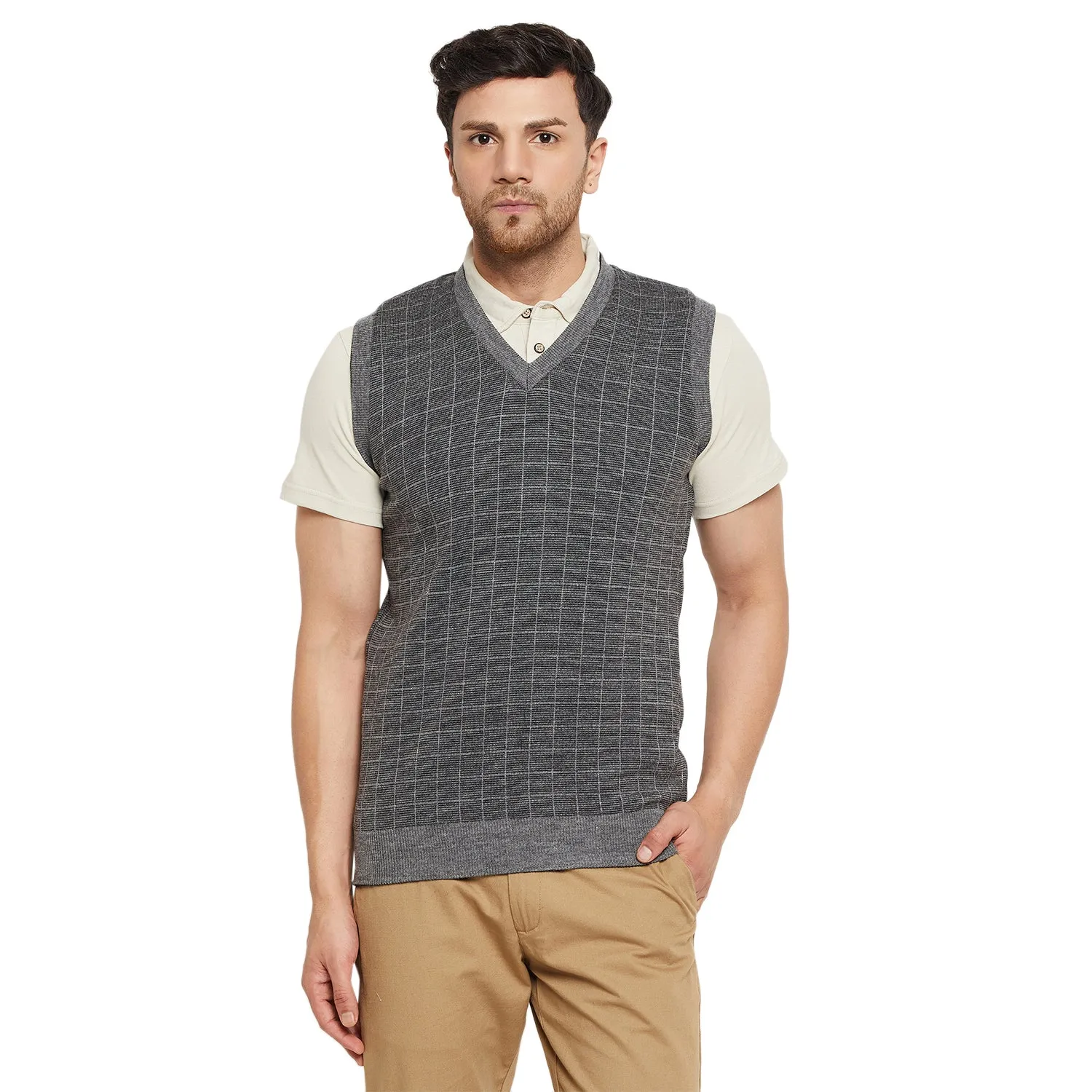 Duke Stardust Men Sleeveless V Neck Reversible Sweater (SDS2175)