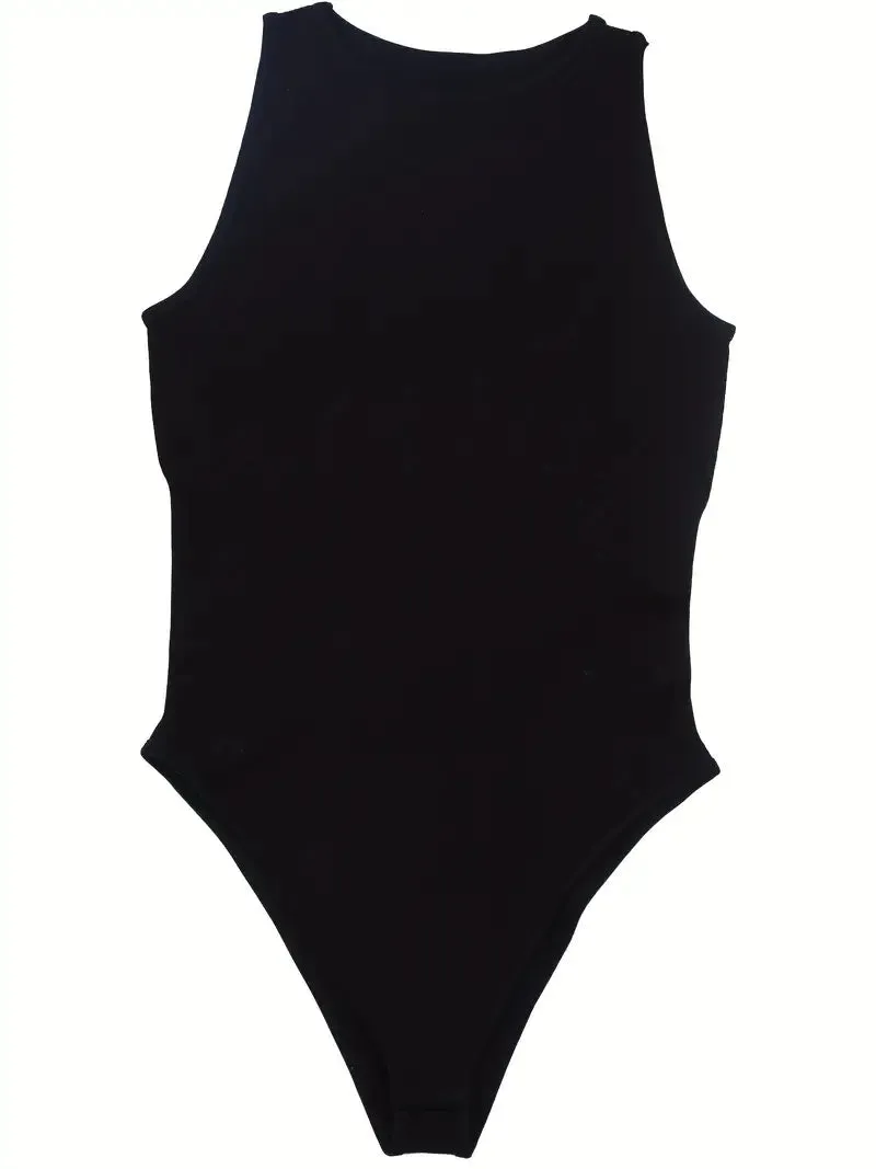 EMMA seamless ribbed leotard- Black