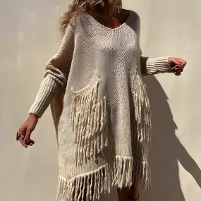 Fabienne - Pull à franges style bohème