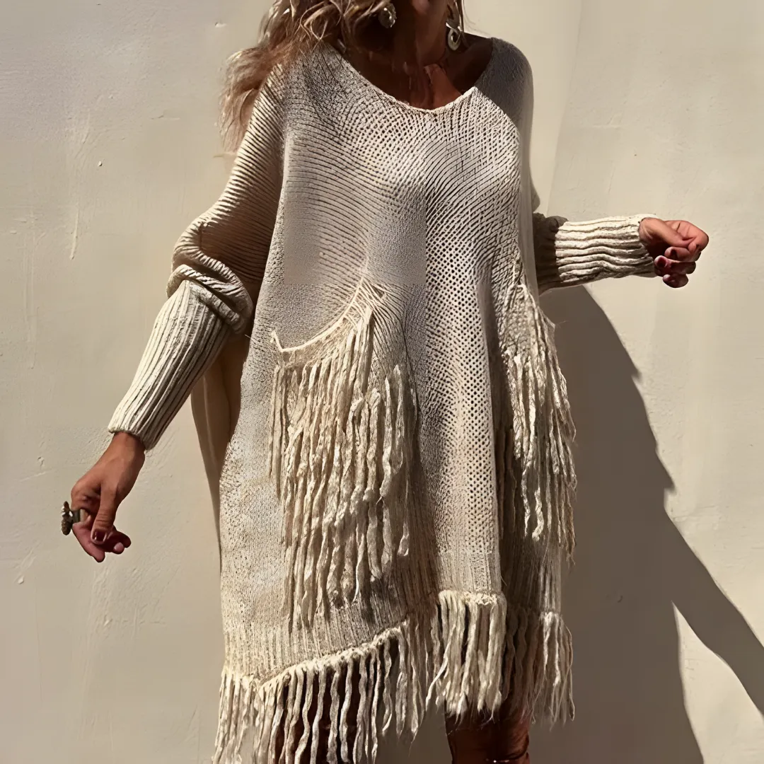 Fabienne - Pull à franges style bohème