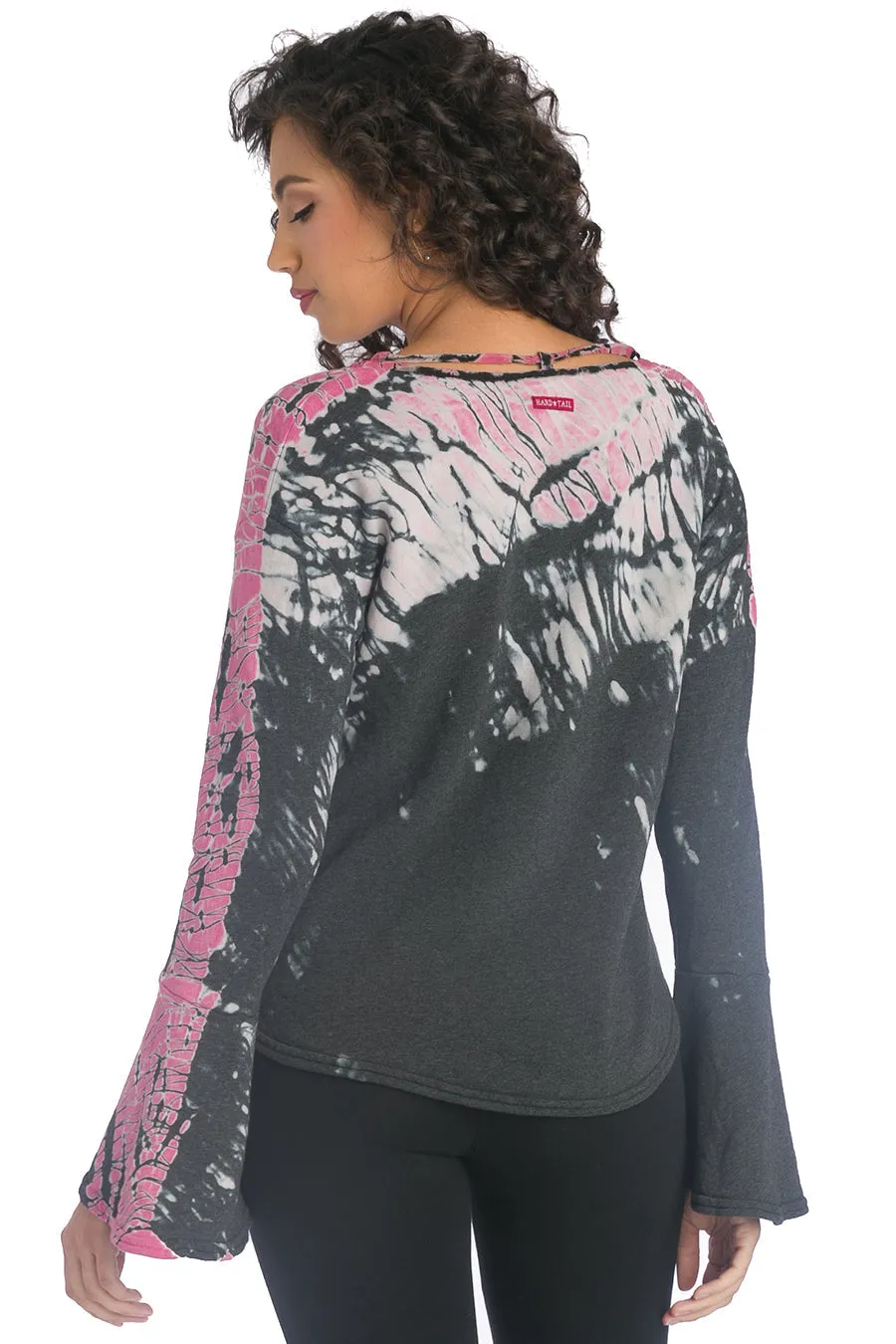 Flare Sleeve Criss Cross Pullover