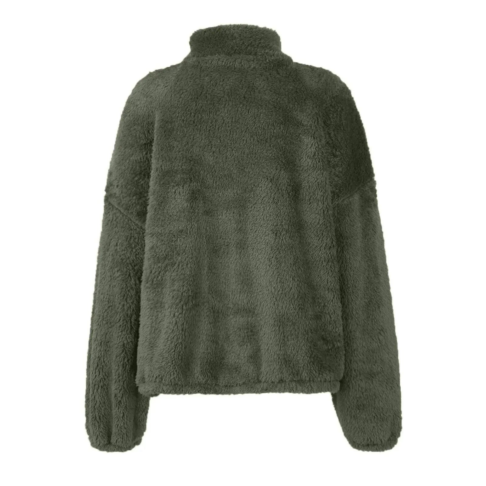 Fleece High Neck Pullover Sweatshirt for Women