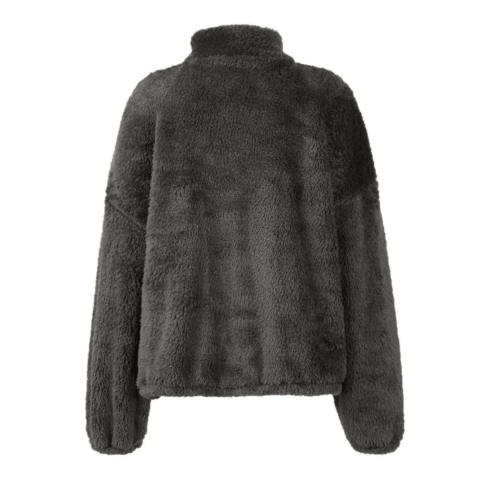 Fleece High Neck Pullover Sweatshirt for Women