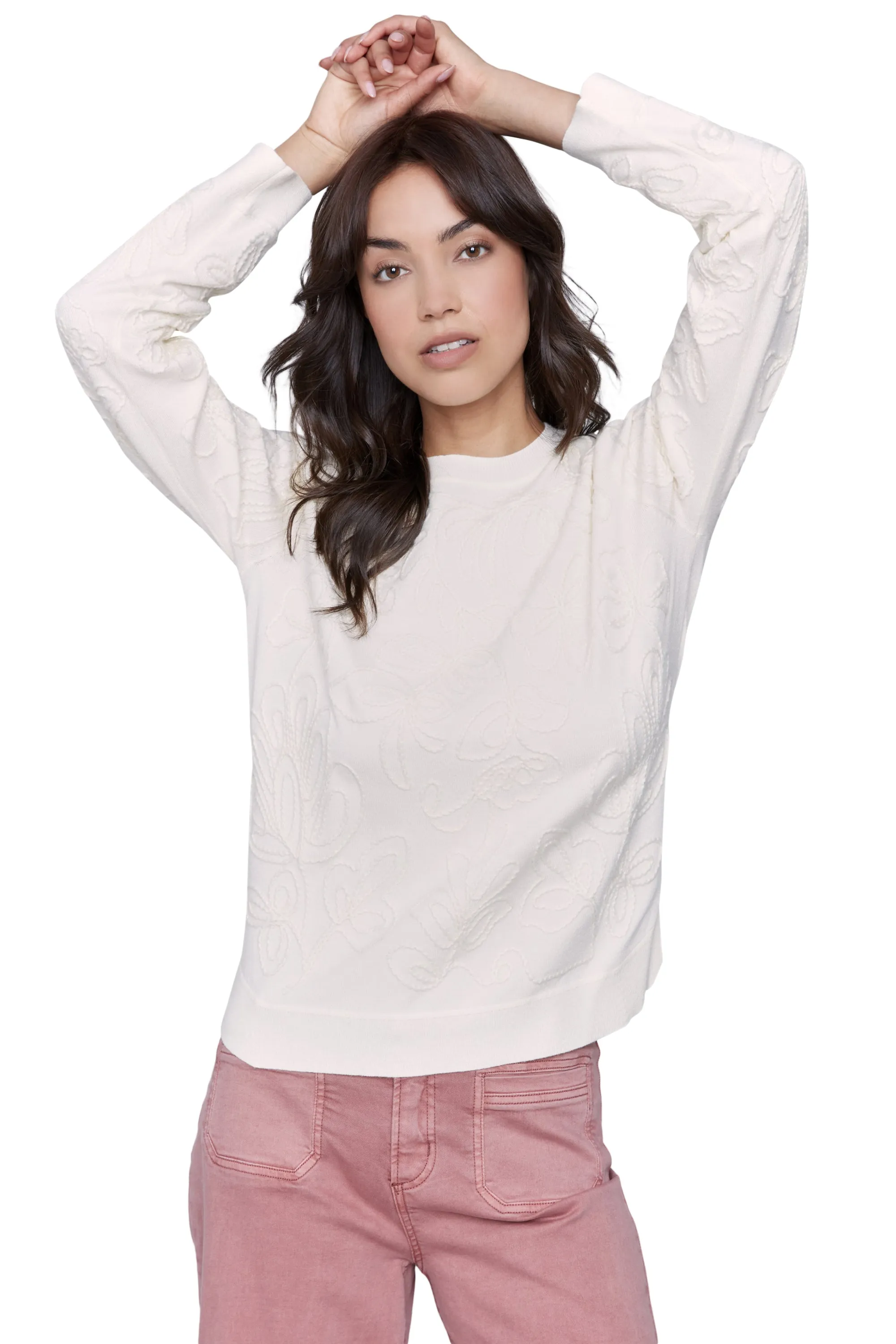 Floral Jacquard Embroidered Sweater