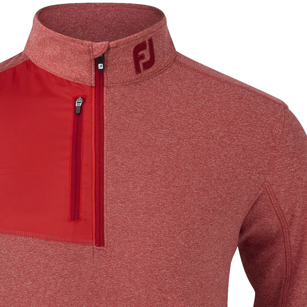 FootJoy Heather Chill-Out XP 1/2 Zip Pullover - Heather Tonal Red