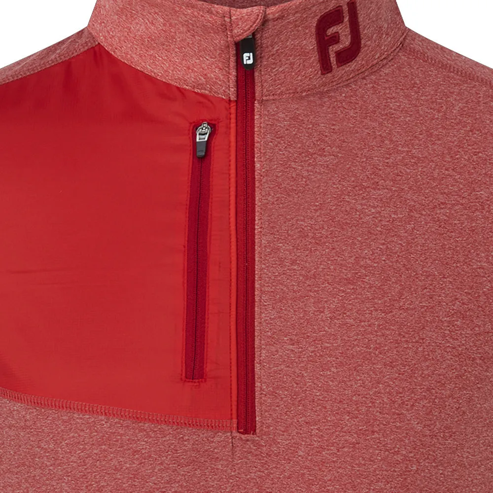 FootJoy Heather Chill-Out XP 1/2 Zip Pullover - Heather Tonal Red