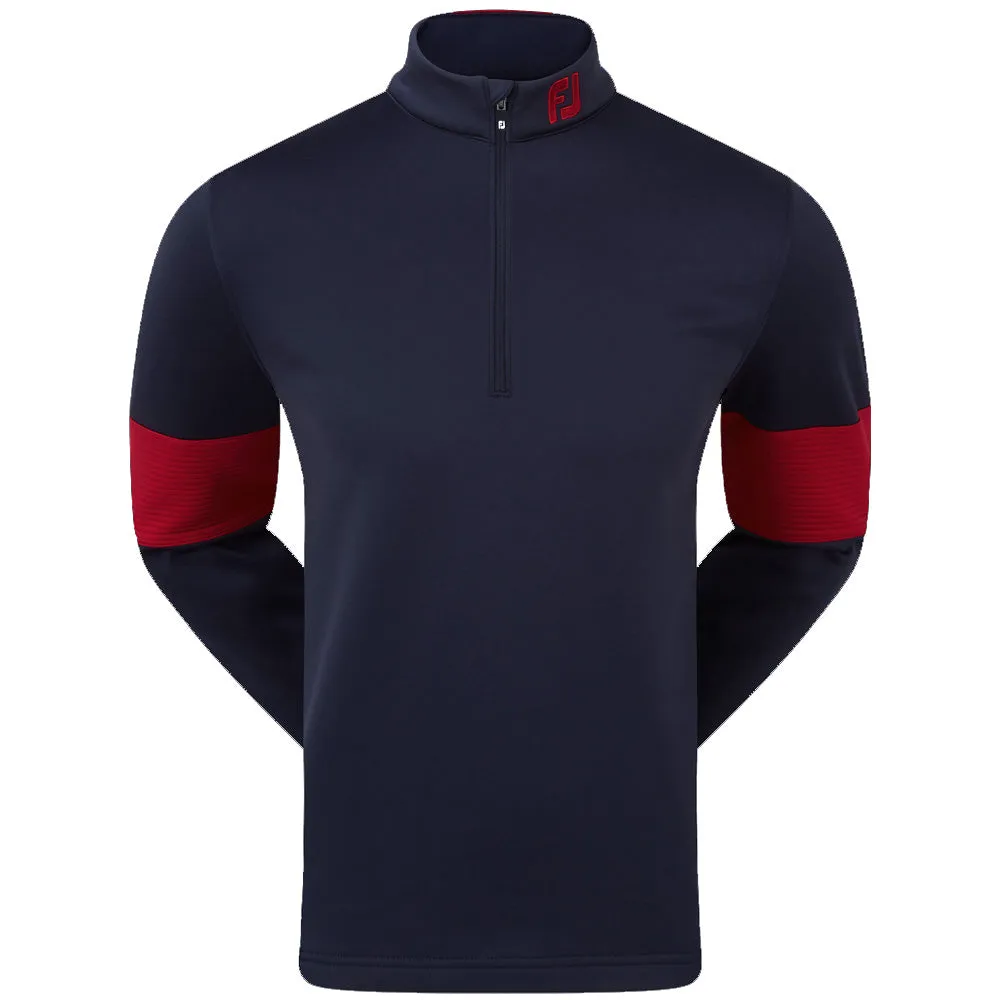 FootJoy Ribbed Chill-Out XP 1/2 Zip Pullover - Navy/Bright Red