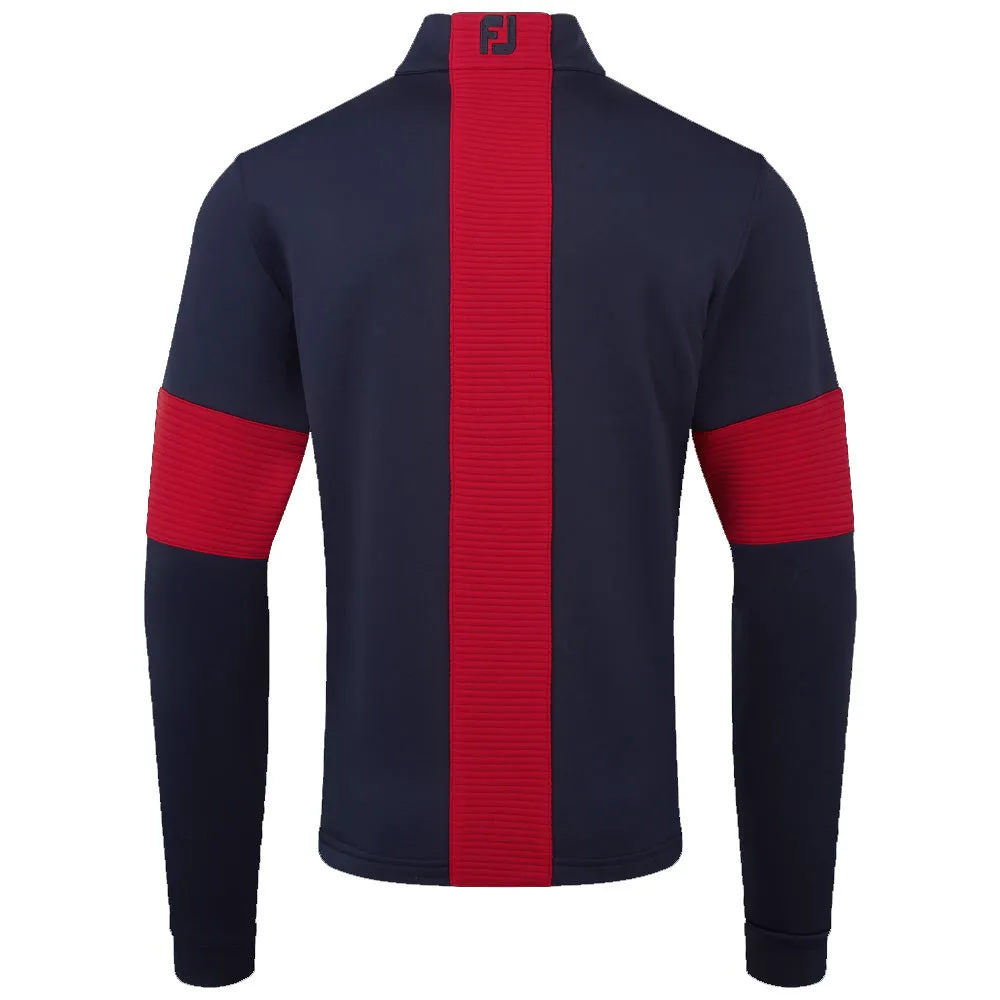FootJoy Ribbed Chill-Out XP 1/2 Zip Pullover - Navy/Bright Red