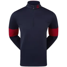 FootJoy Ribbed Chill-Out XP 1/2 Zip Pullover - Navy/Bright Red