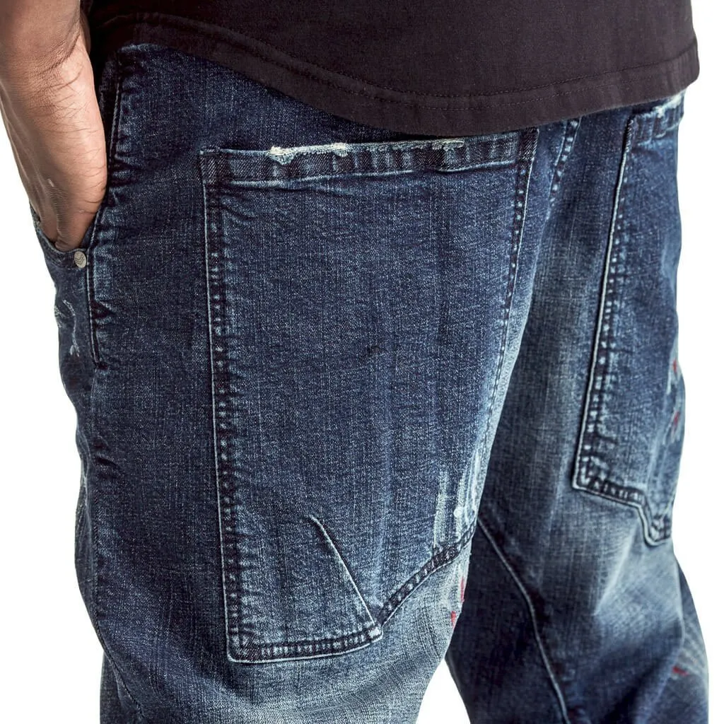 Funnel Denim Jeans - Blue Bleach