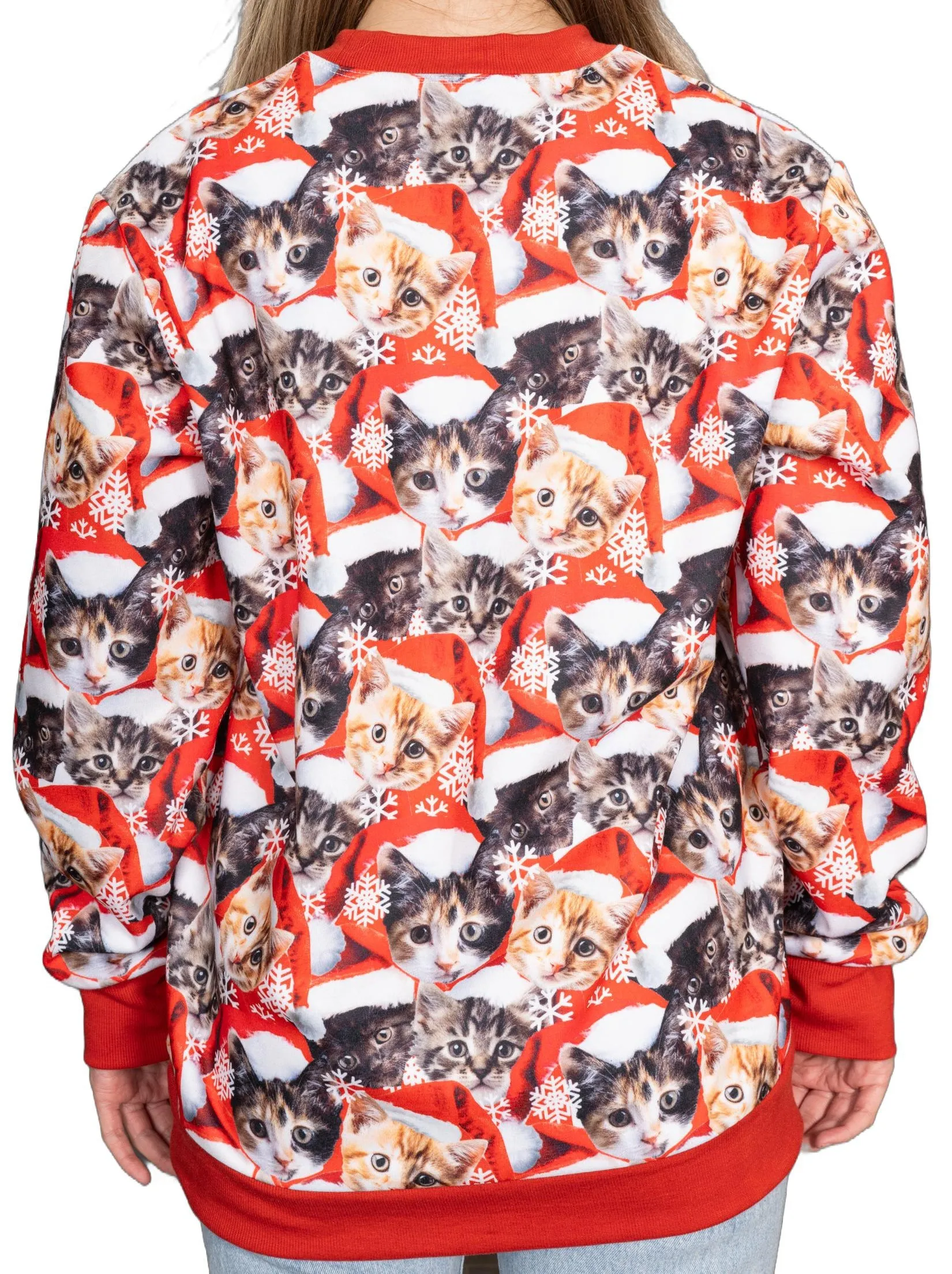 Funny Christmas Cat Sweatshirt JulesRoche All-Over Graphic Pullover