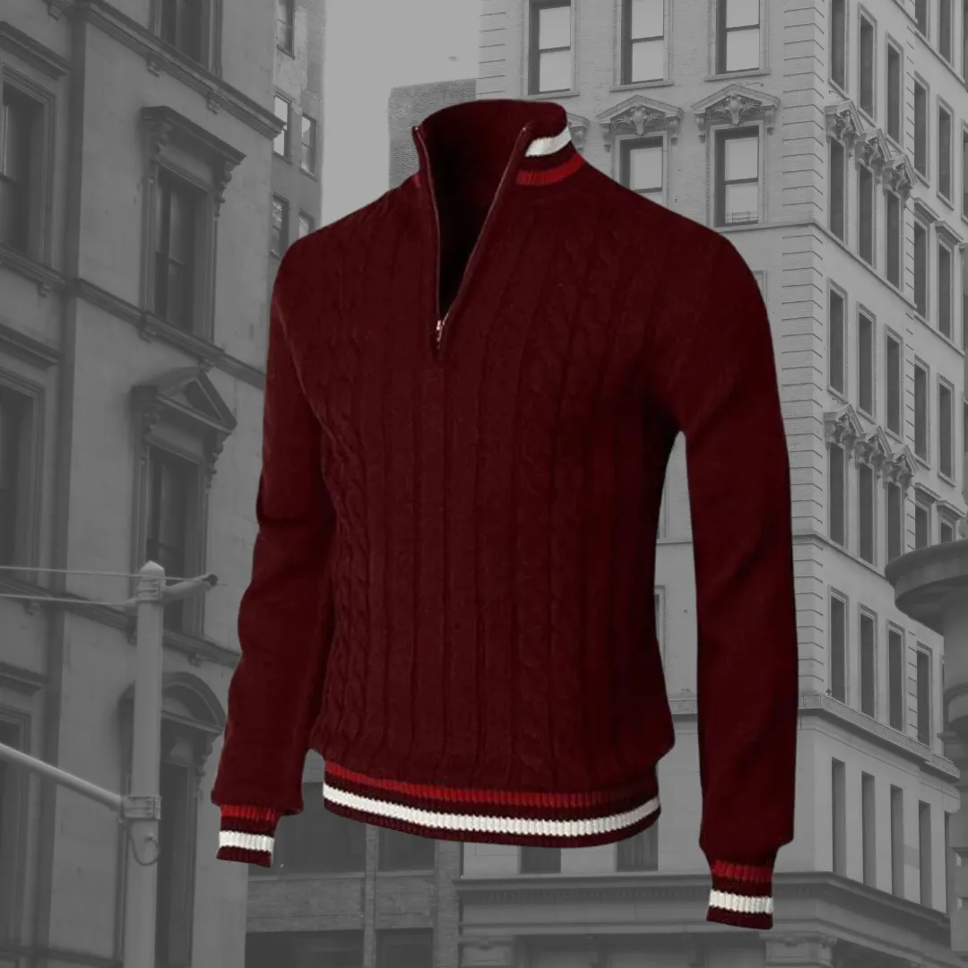 Ganti Troyer | Farbe Block Rollkragenpullover mit Reißverschluss für Herren