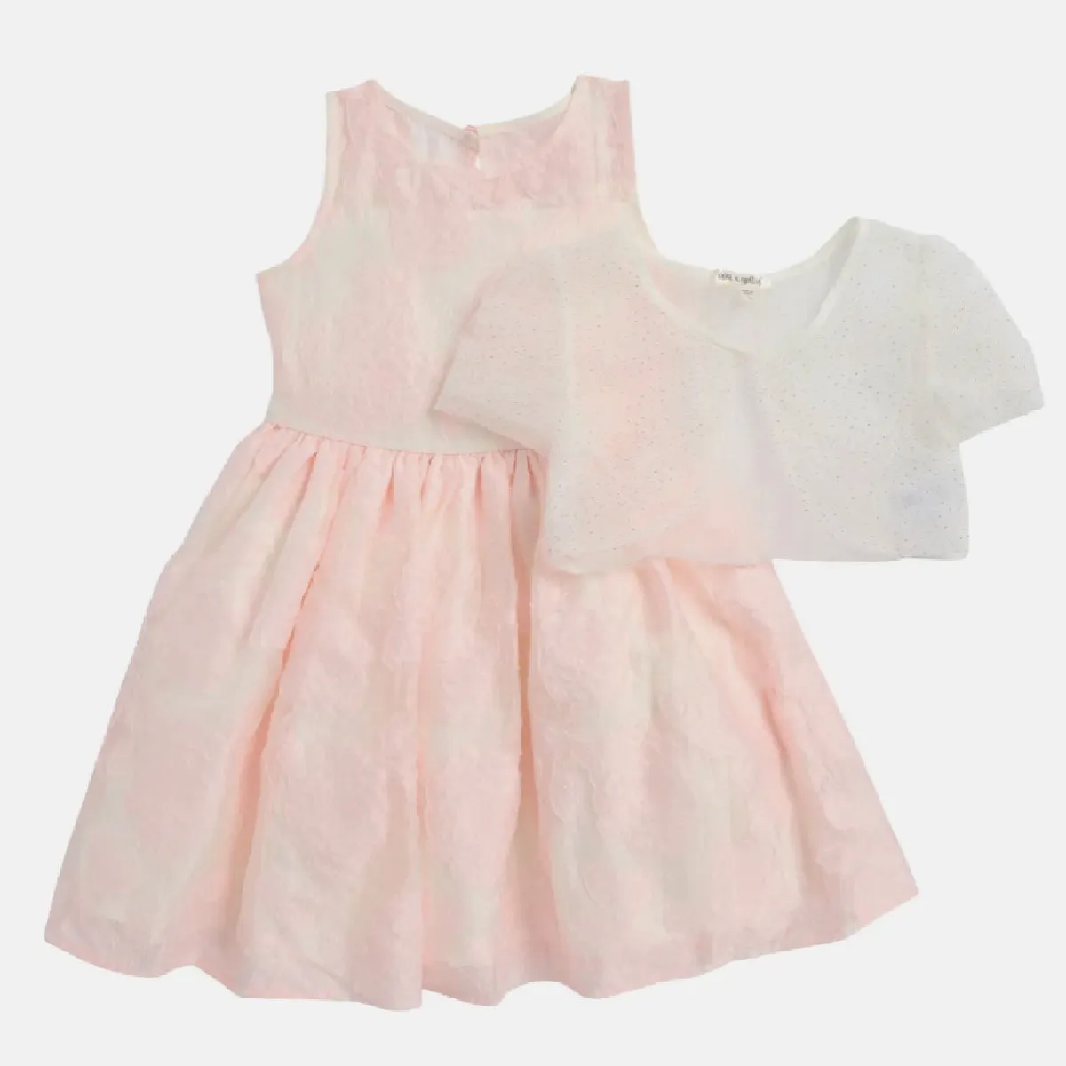 Girls Floral Party Dress & Cardigan Set