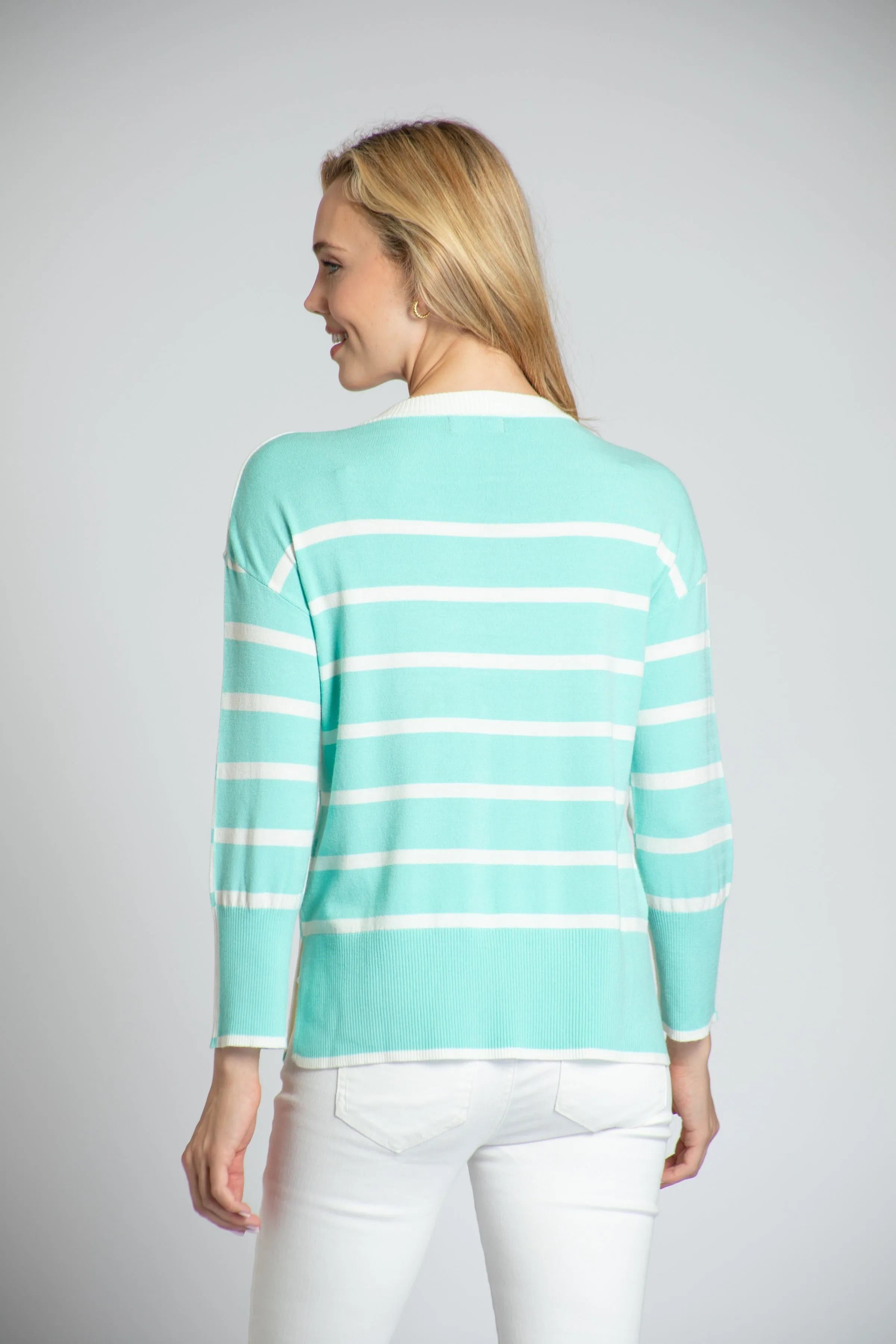 Half & Half Stripe Pull Over