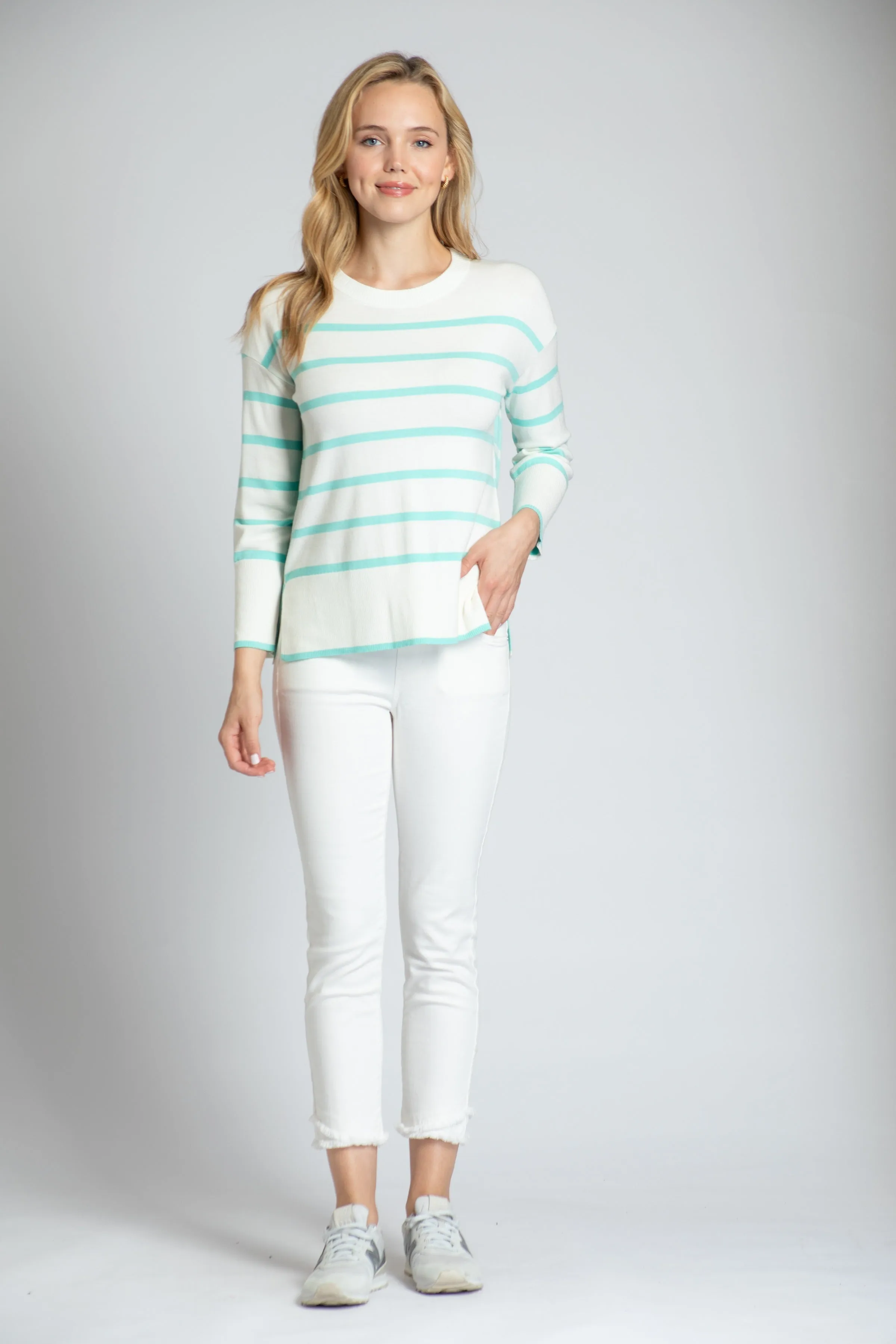 Half & Half Stripe Pull Over