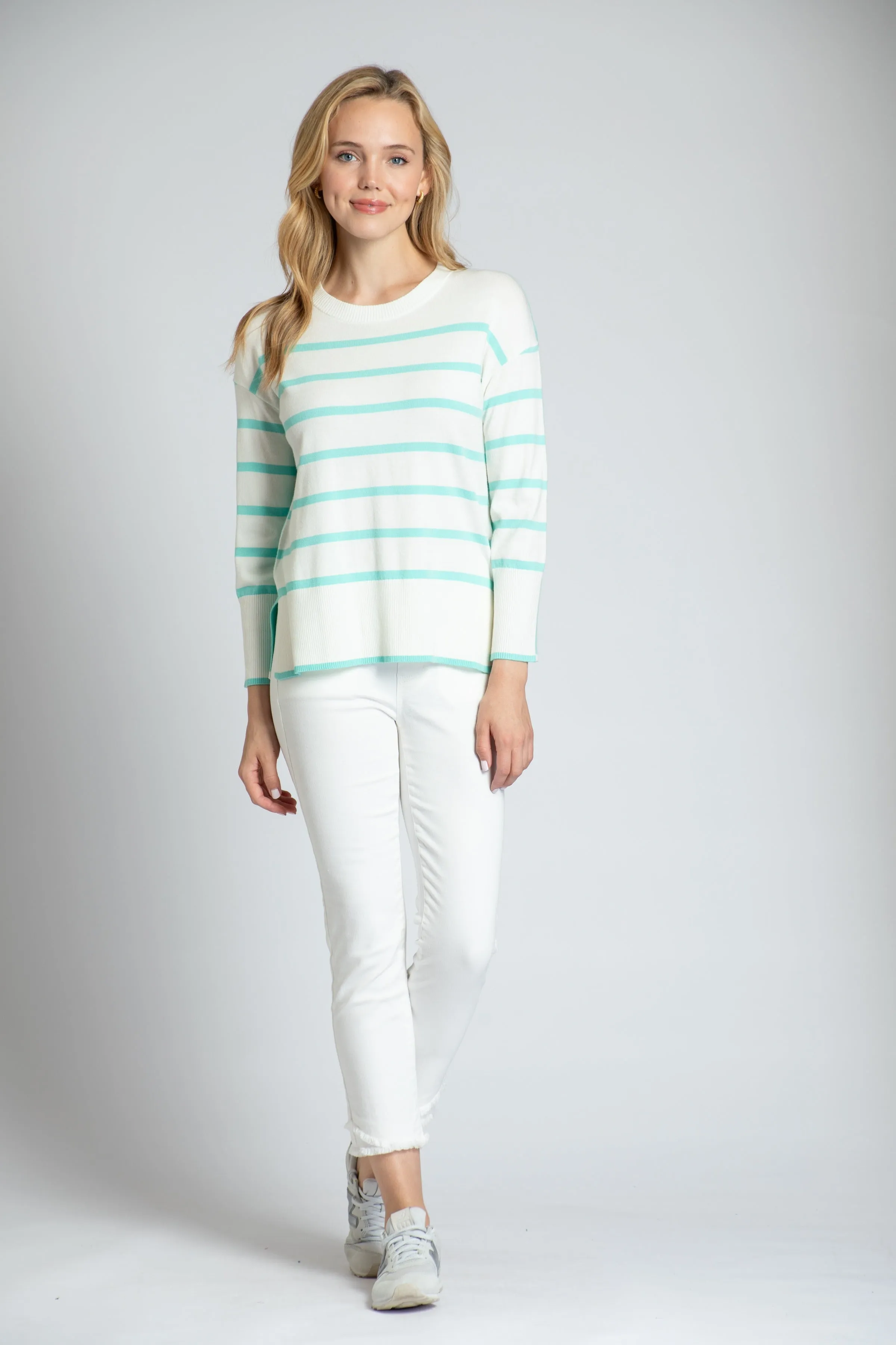 Half & Half Stripe Pull Over
