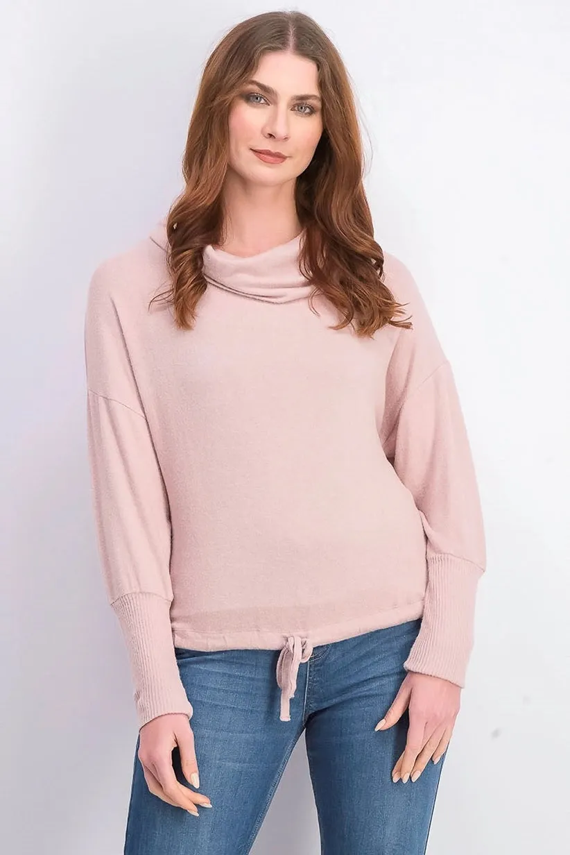 Hippie Rose Junior's Cozy Funnel Neck Pullover Pink Size X-Small