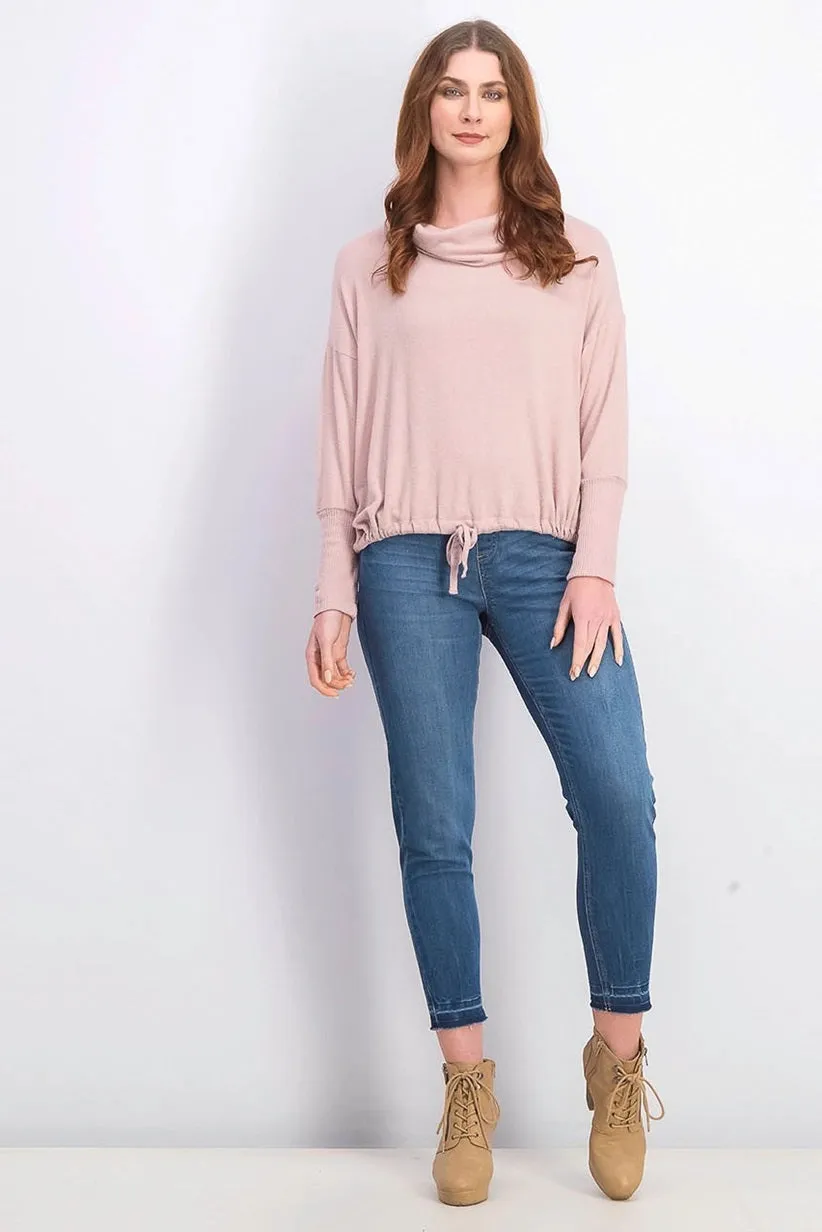 Hippie Rose Junior's Cozy Funnel Neck Pullover Pink Size X-Small