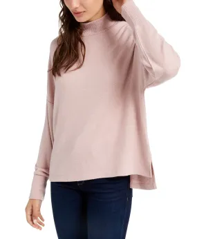 Hippie Rose Juniors' Women's Cozy Mock Neck Pullover Pink Size Medium