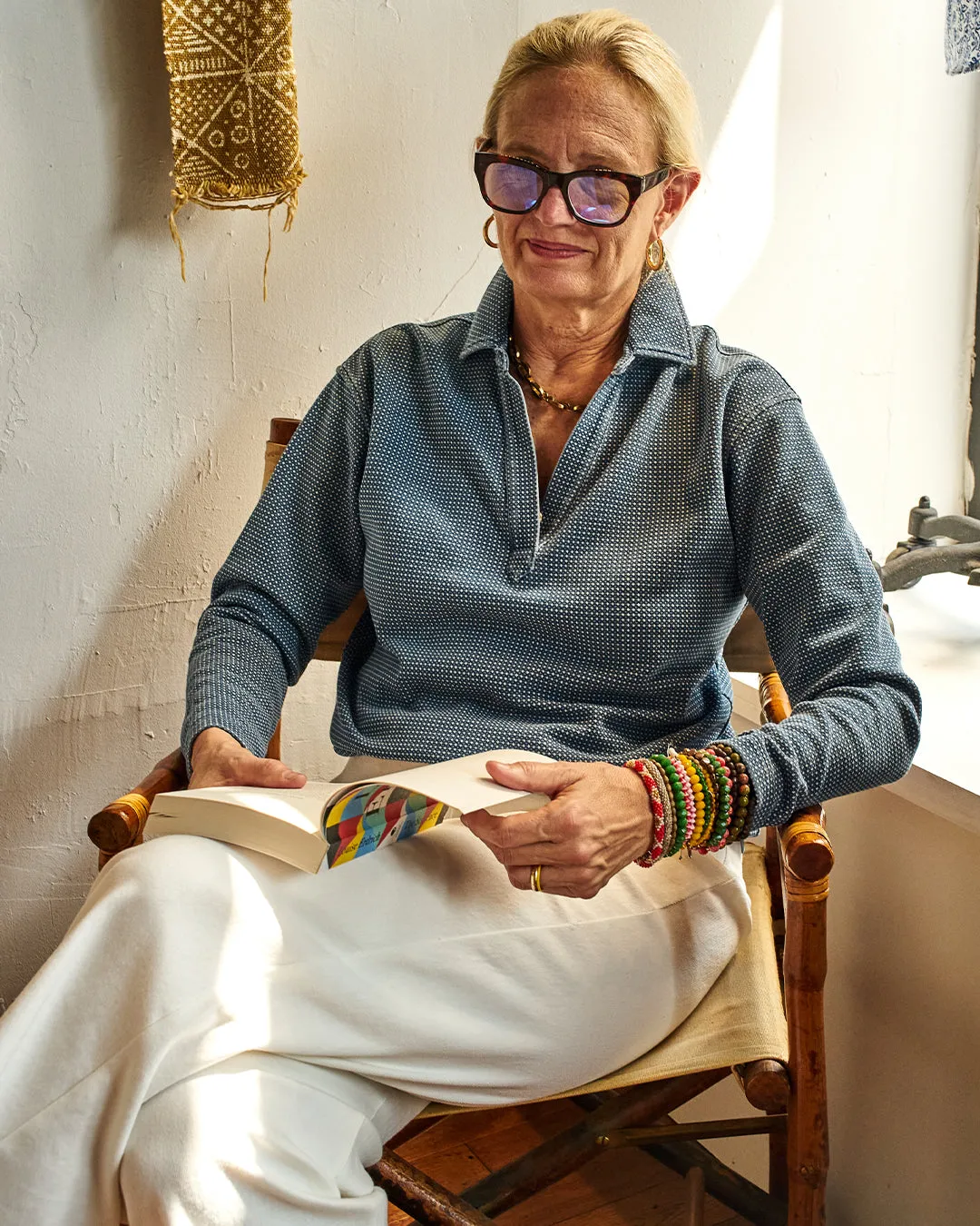 Indigo Inlet Pullover in Birdseye Pique