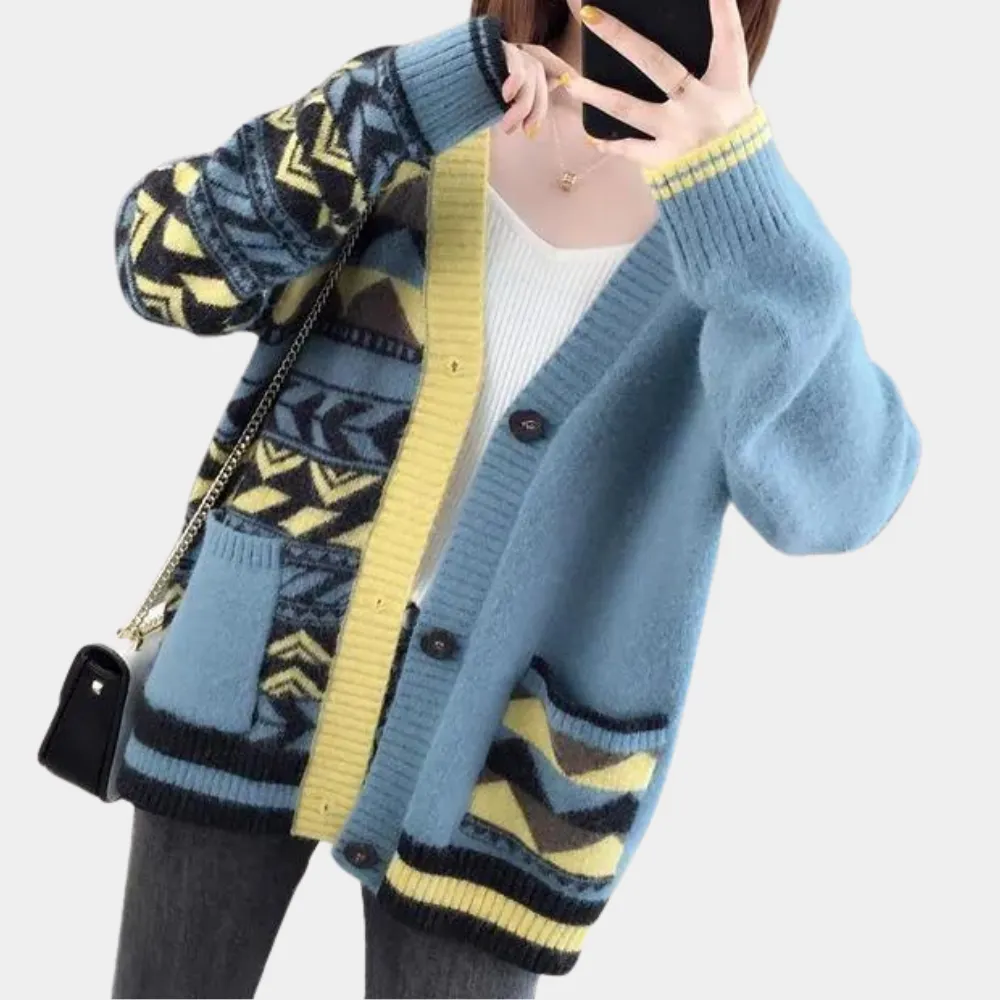 Ivyshape | Classic Women's Cardigan With V-Neck