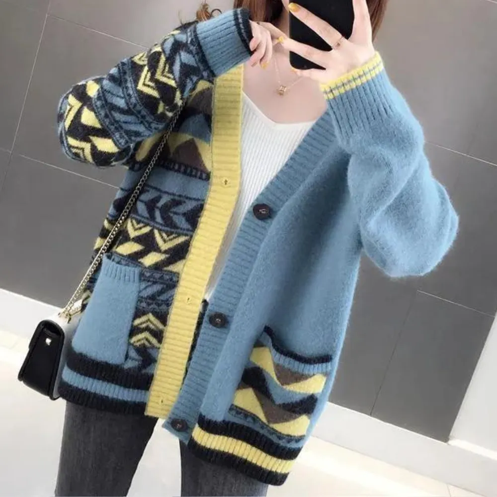 Ivyshape | Classic Women's Cardigan With V-Neck