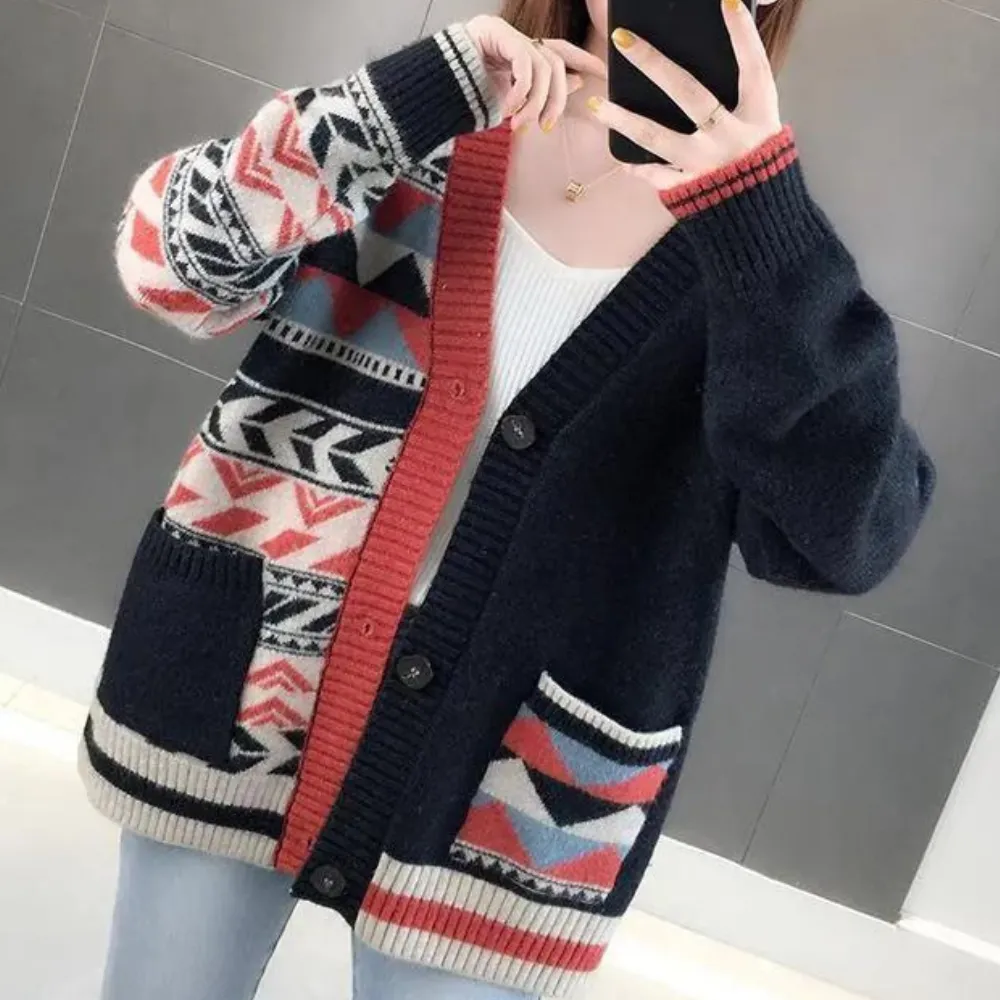 Ivyshape | Classic Women's Cardigan With V-Neck