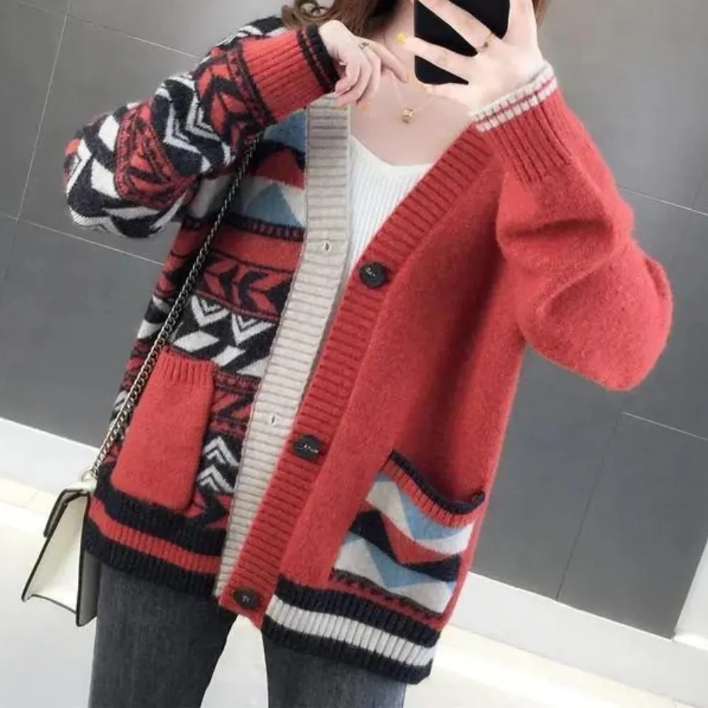 Ivyshape | Classic Women's Cardigan With V-Neck