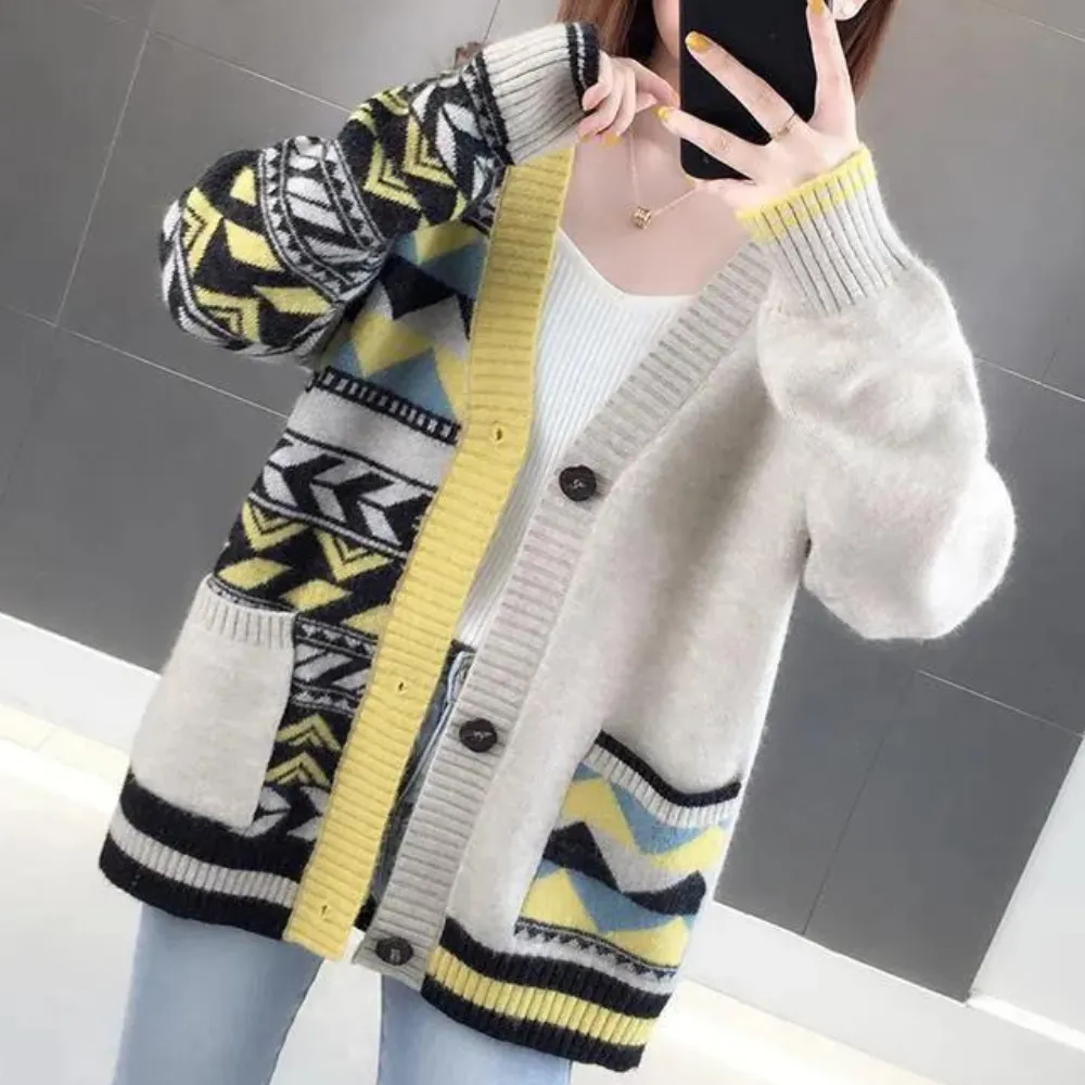 Ivyshape | Classic Women's Cardigan With V-Neck