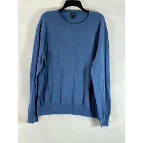 J.CREW Men's Blue Crewneck Cotton-Blend Pullover Sweater SZ XL